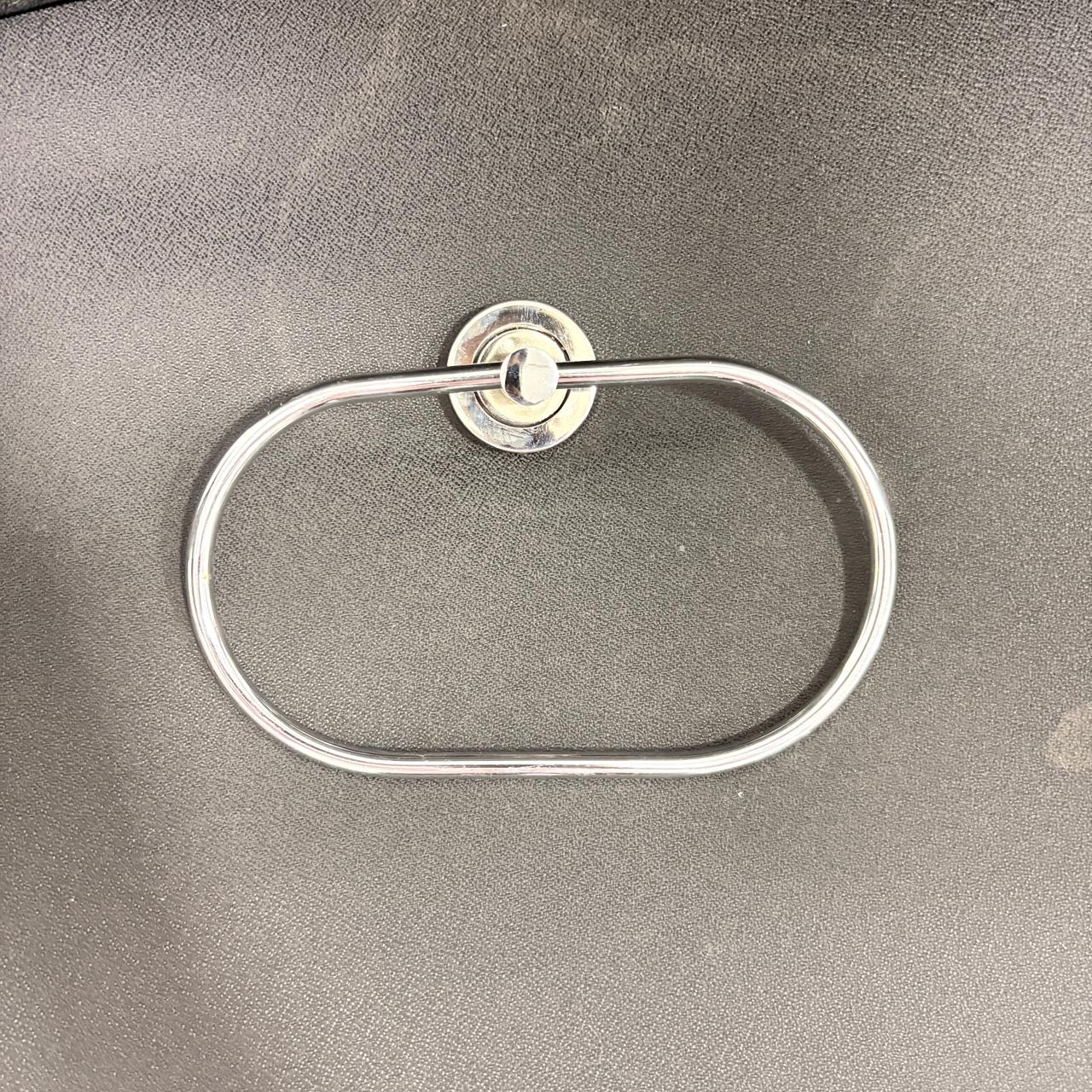 AM7471 Modern Oval Chrome Wall-Mounted Towel Ring - Image 4