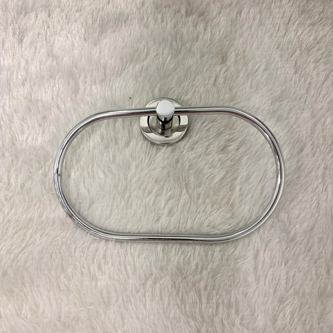 AM7471 Modern Oval Chrome Wall-Mounted Towel Ring - Image 5
