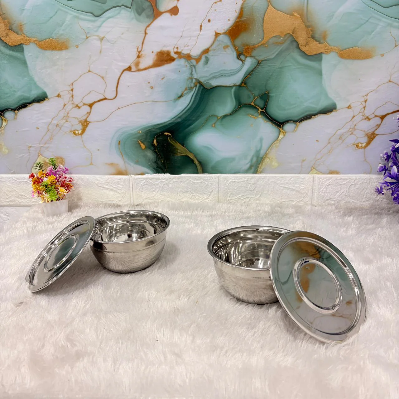 AM7483 Madhuram Kraft Handi – 2-Piece Stainless Steel Set with Lids (no1) - Image 4