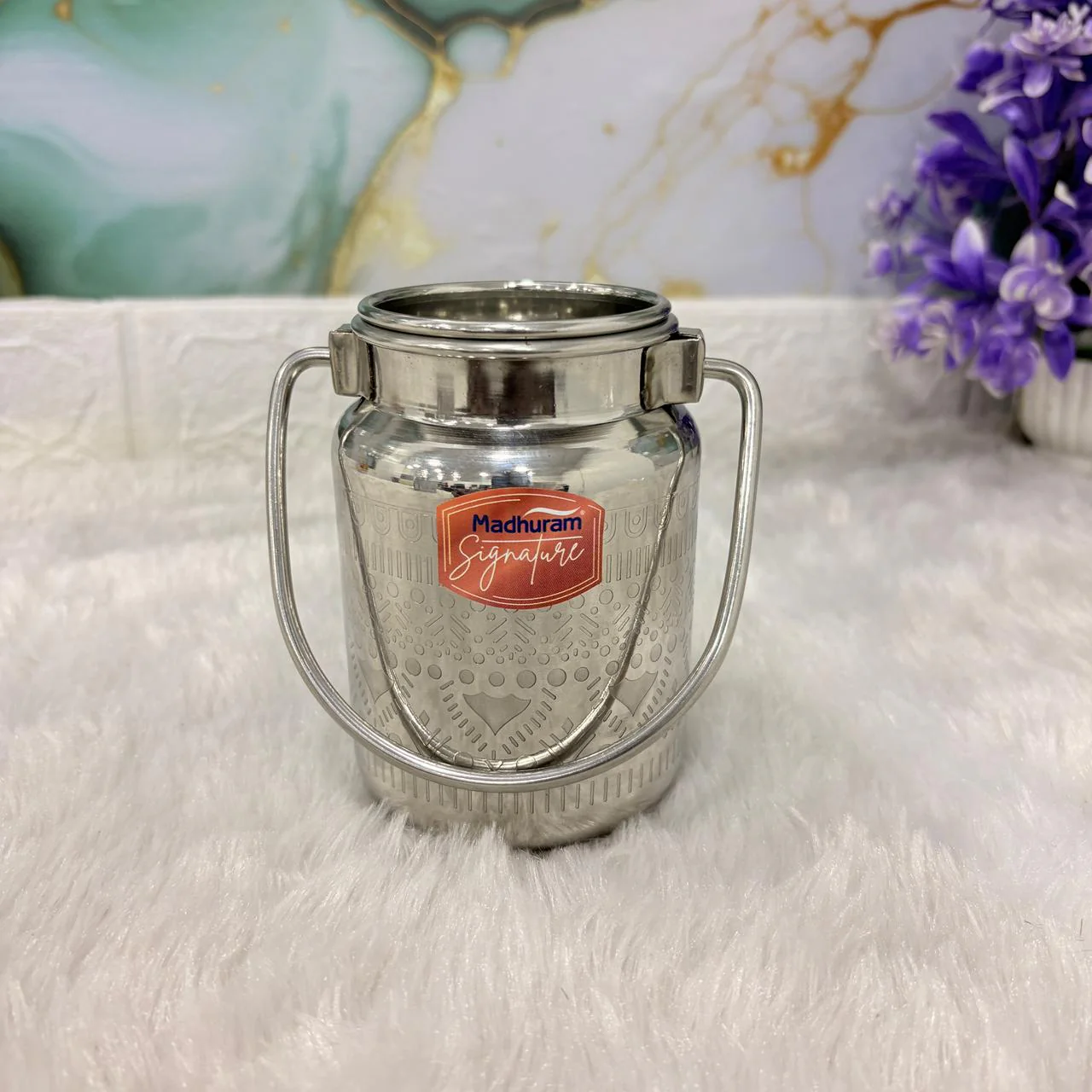 AM7488 Madhuram Signature Akhand Barni Laser Finish Milk Pot - 250 ML (no1) - Image 3