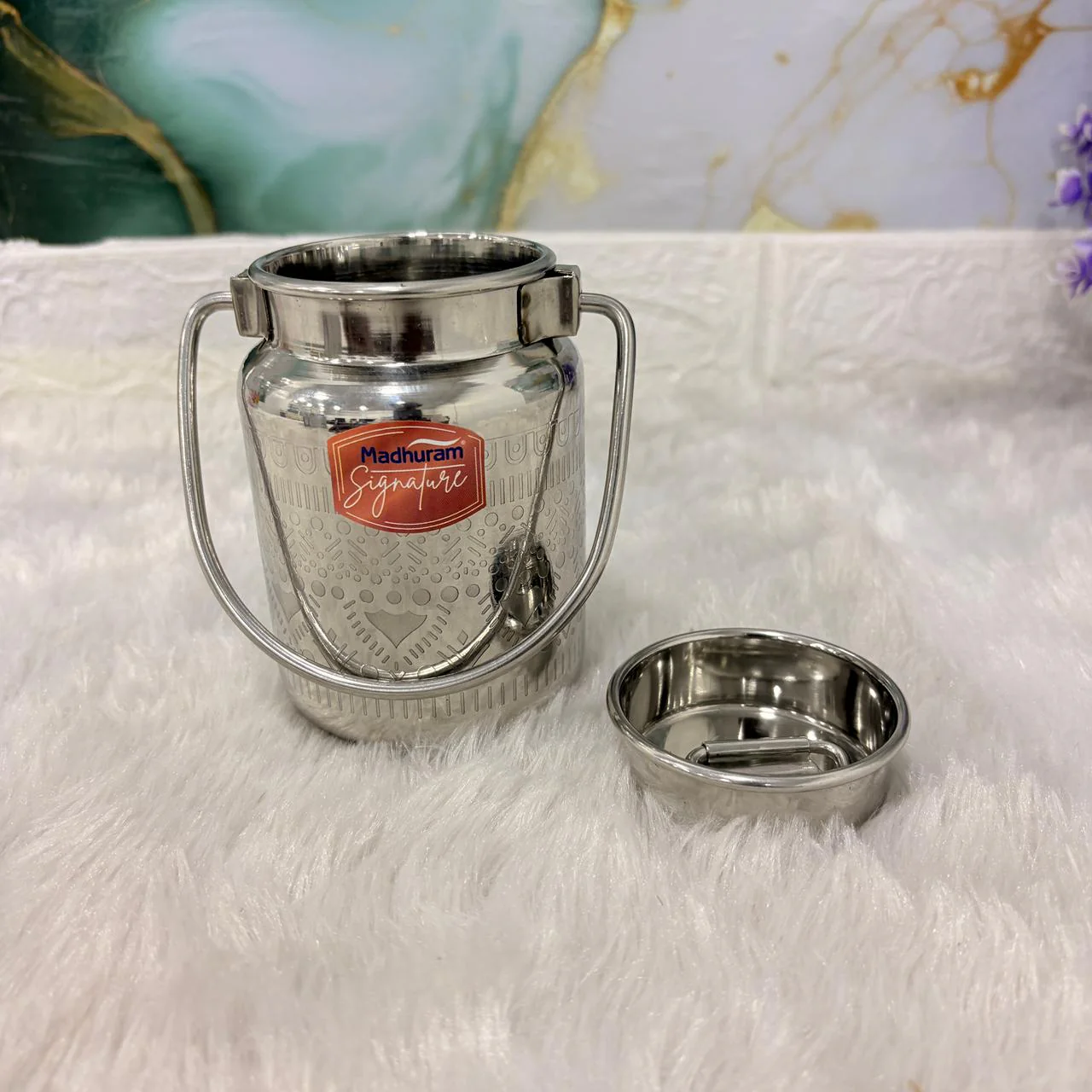 AM7488 Madhuram Signature Akhand Barni Laser Finish Milk Pot - 250 ML (no1) - Image 5