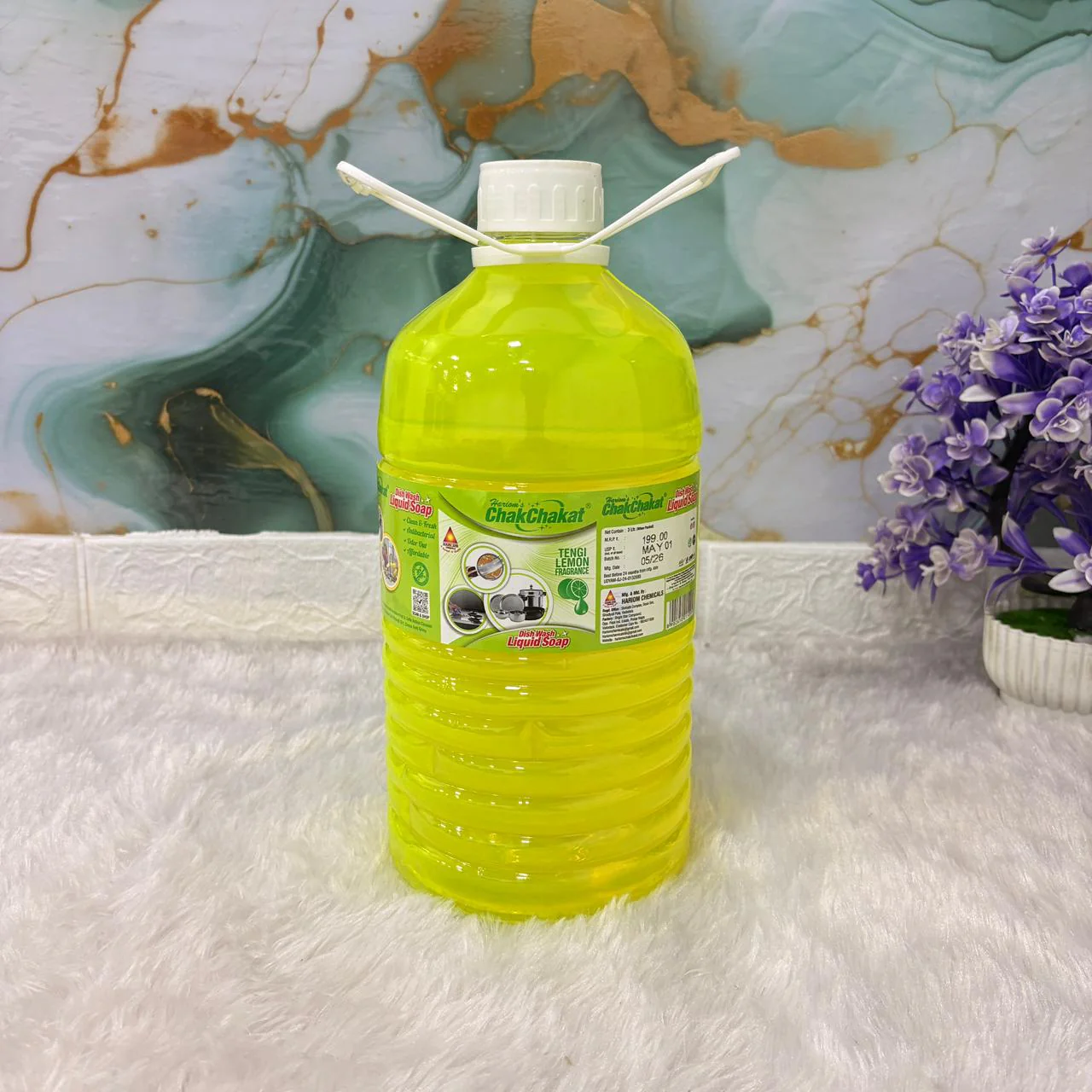 am7498 Hariom ChakChakat Tangi Lemon Dishwash Liquid Soap  3L - Image 2