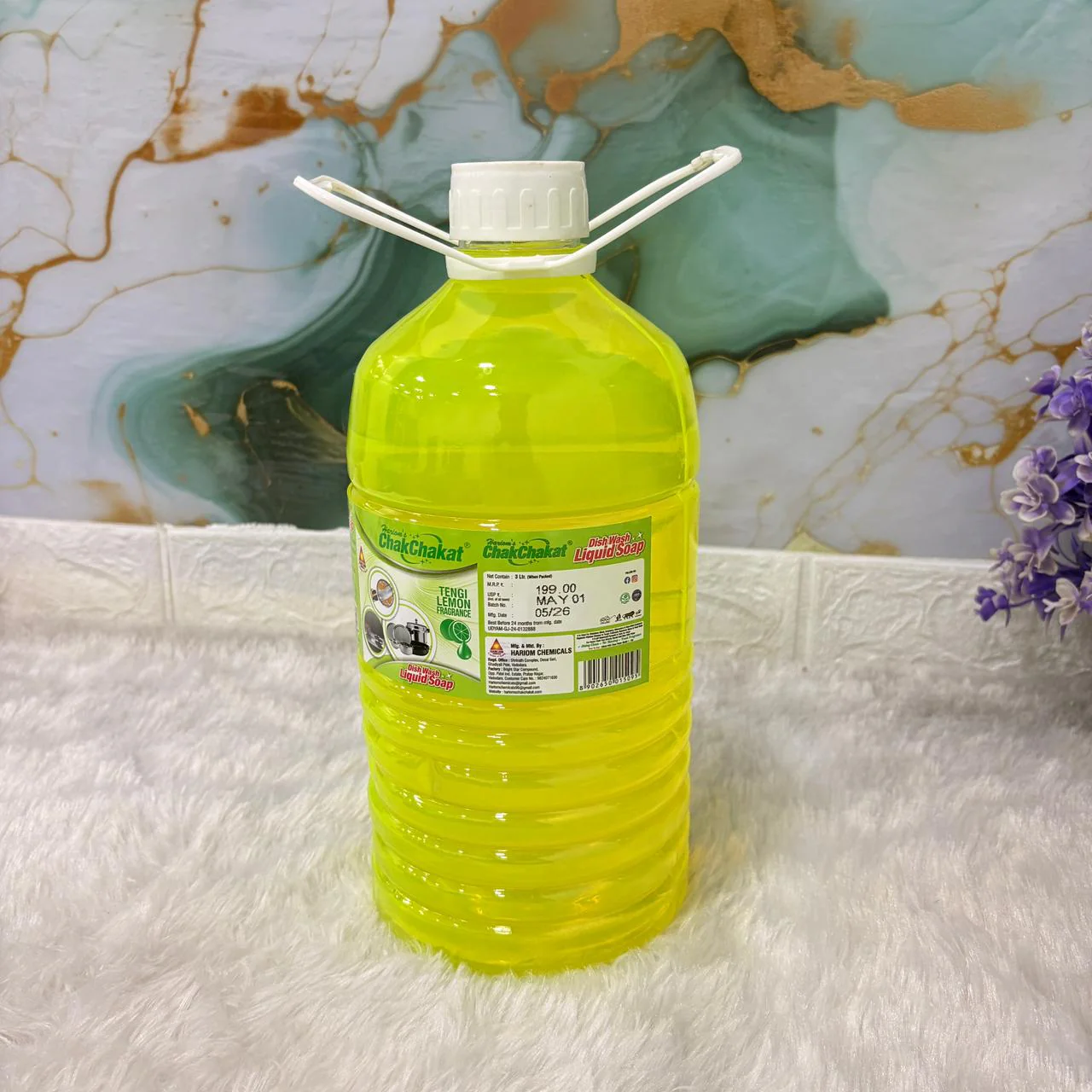 am7498 Hariom ChakChakat Tangi Lemon Dishwash Liquid Soap  3L - Image 3