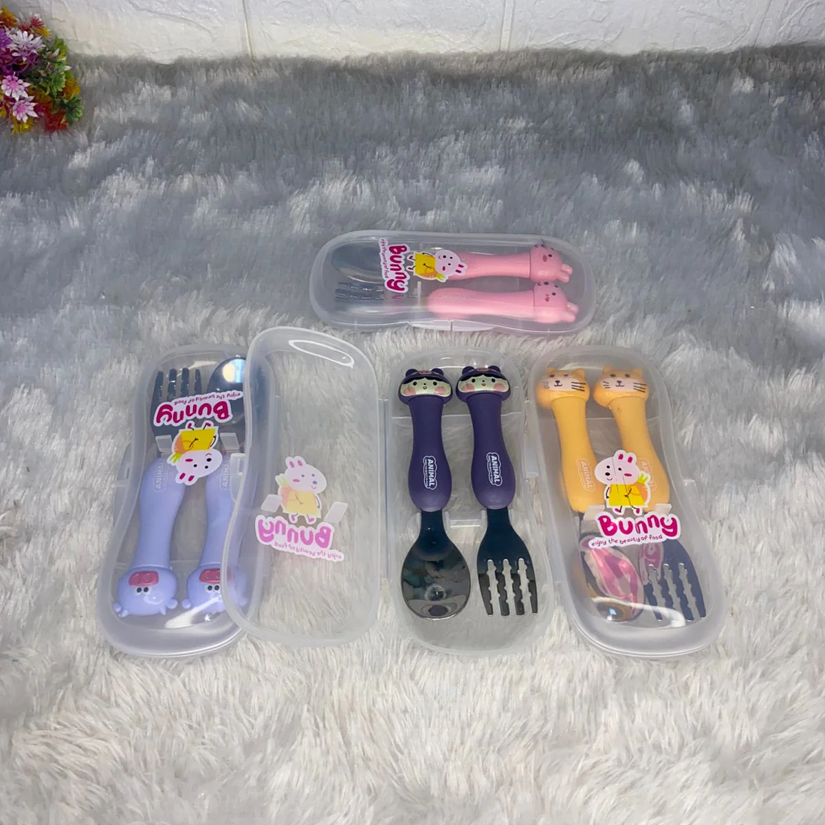 AM7511 Baby Self Feeding Spoon & Fork Set with Case | Stainless Steel Kids Cutlery 2-Piece Set - Image 4