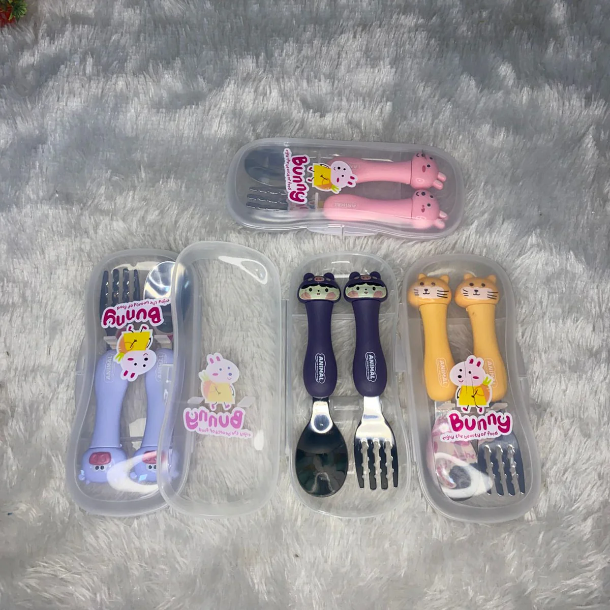 AM7511 Baby Self Feeding Spoon & Fork Set with Case | Stainless Steel Kids Cutlery 2-Piece Set - Image 6