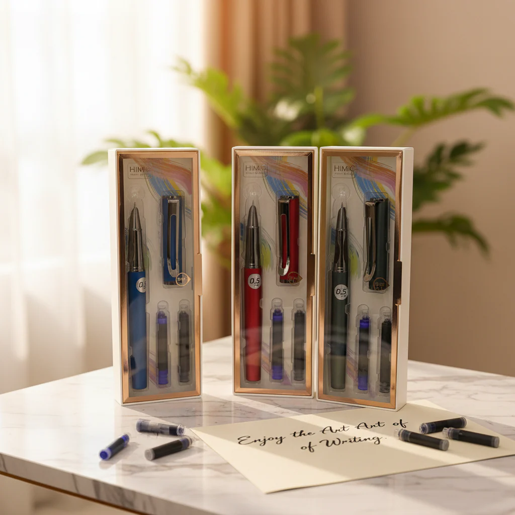 AM7523 HiMiC Premium 0.5mm Metal Fountain Pen Gift Set ( 1 - Pcs ) - Image 2