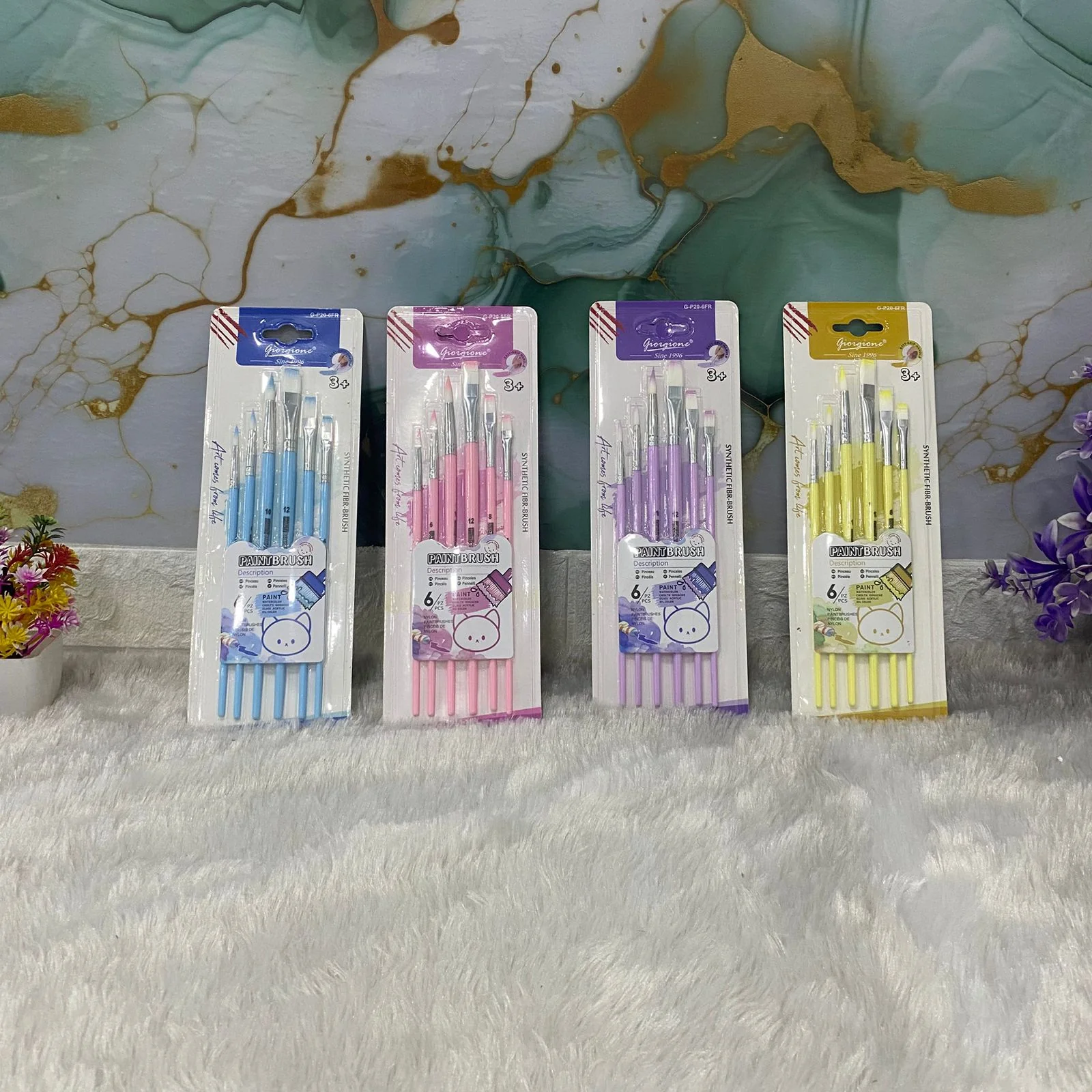 AM7524 Giorgione Synthetic Fiber Paintbrush Set 6-Piece - Image 3