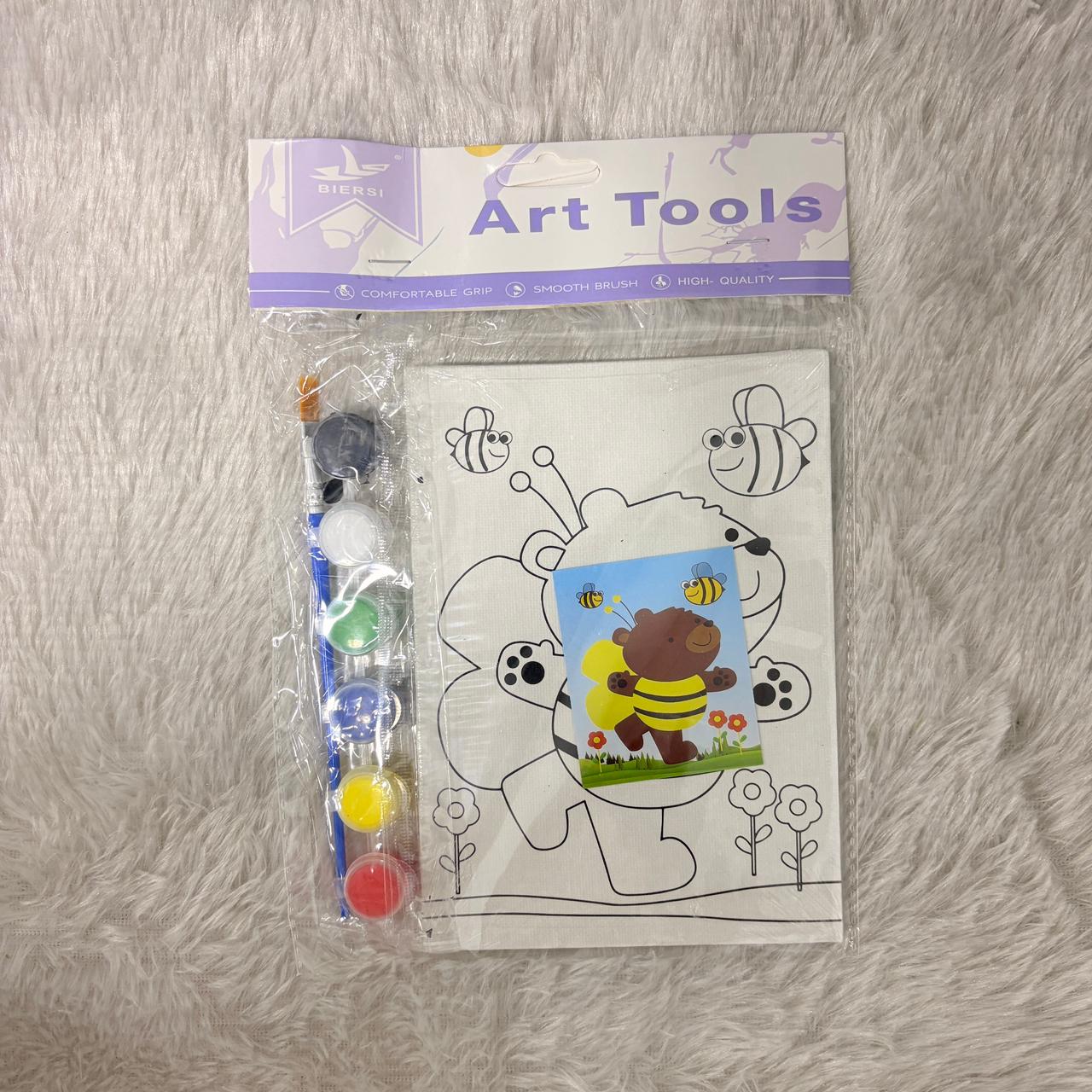 AM7535 Kids' DIY Canvas Painting Kit β Bee & Bear Theme - Image 3