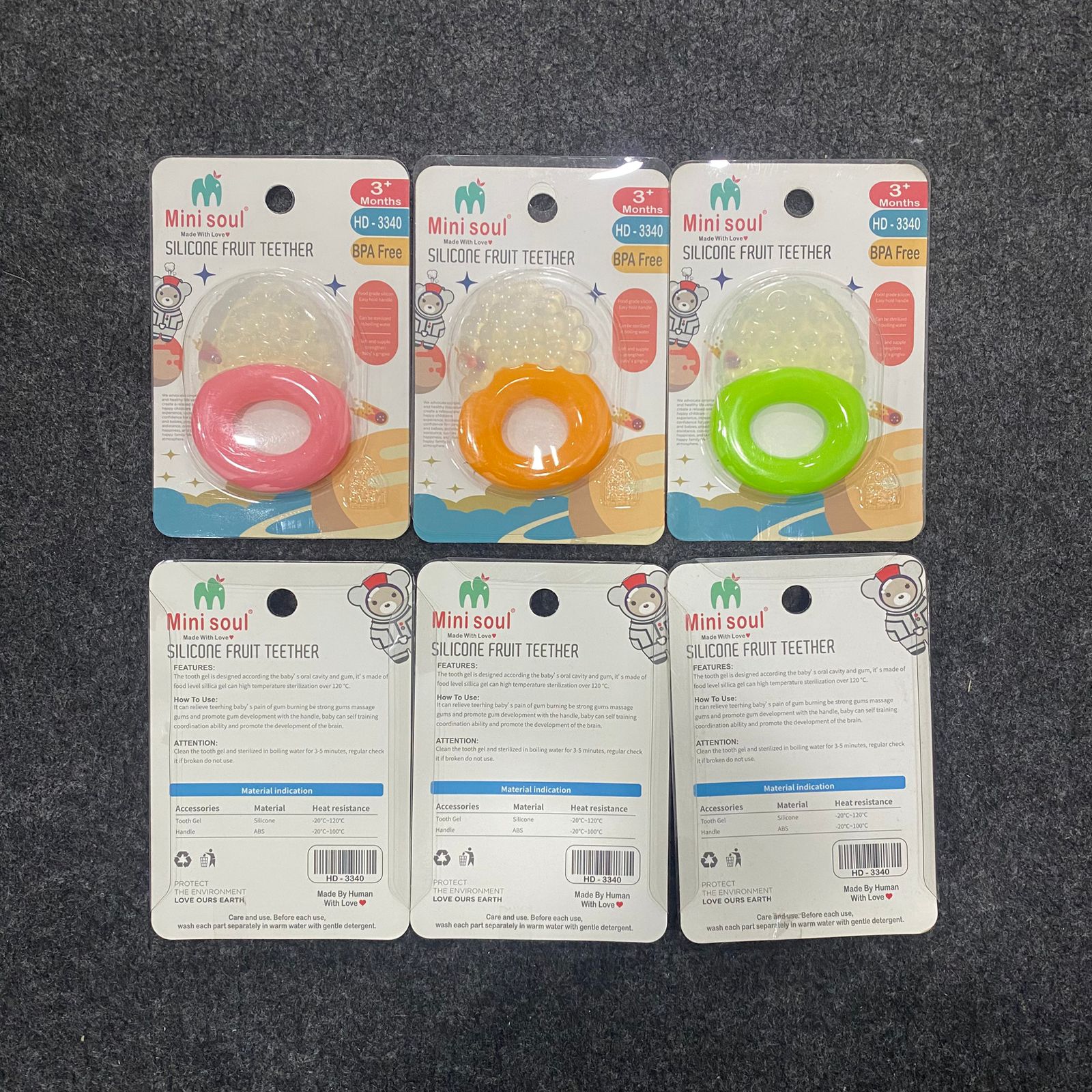 AM7544 Mini Soul Silicone Fruit BABY Teether HD 3340 (1-Pcs) - Image 5