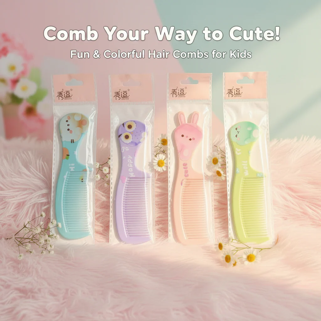 AM7553 XIUDOU Cute Animal Printed Hair Combs COM-10-314 (1-Pcs)