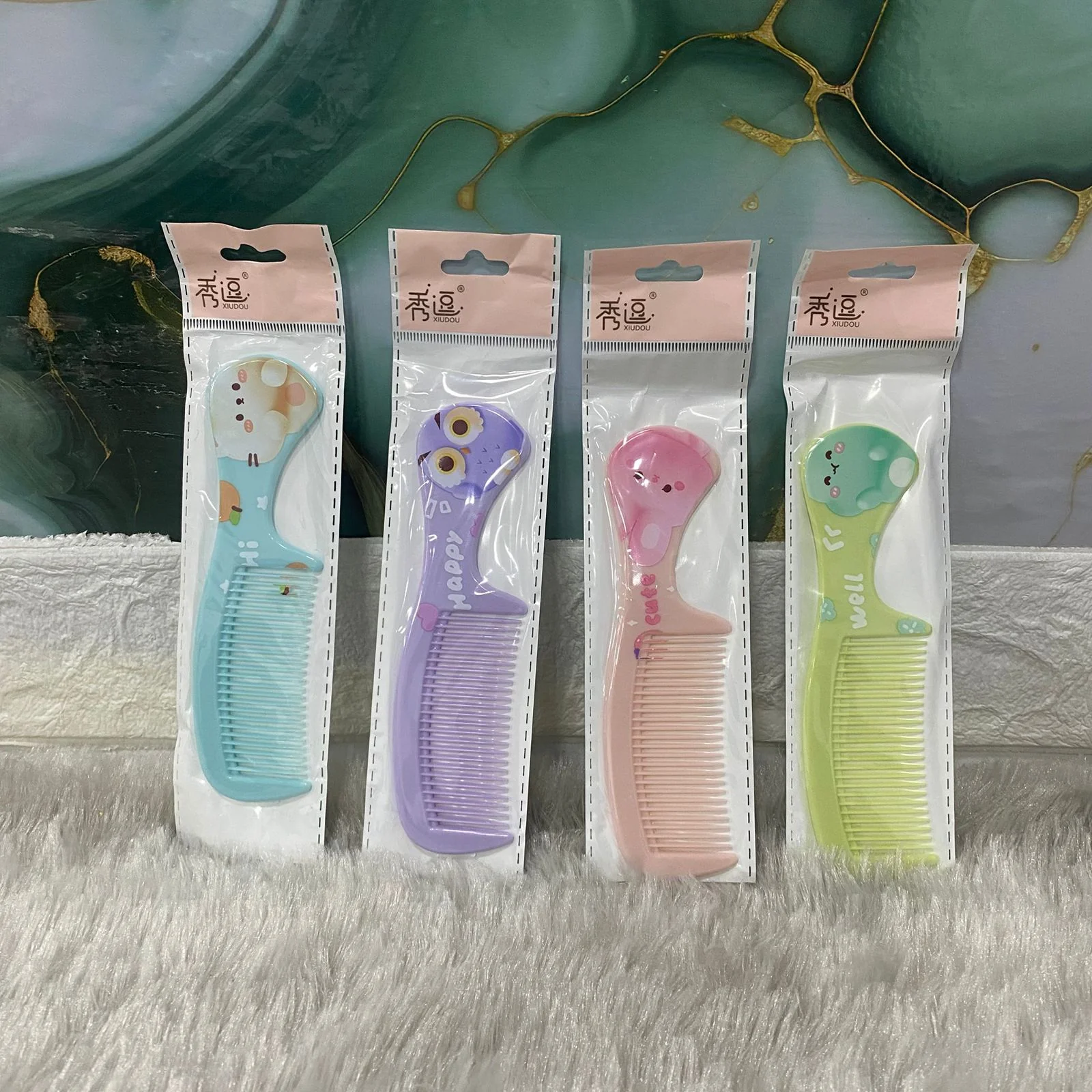 AM7553 XIUDOU Cute Animal Printed Hair Combs COM-10-314 (1-Pcs) - Image 3
