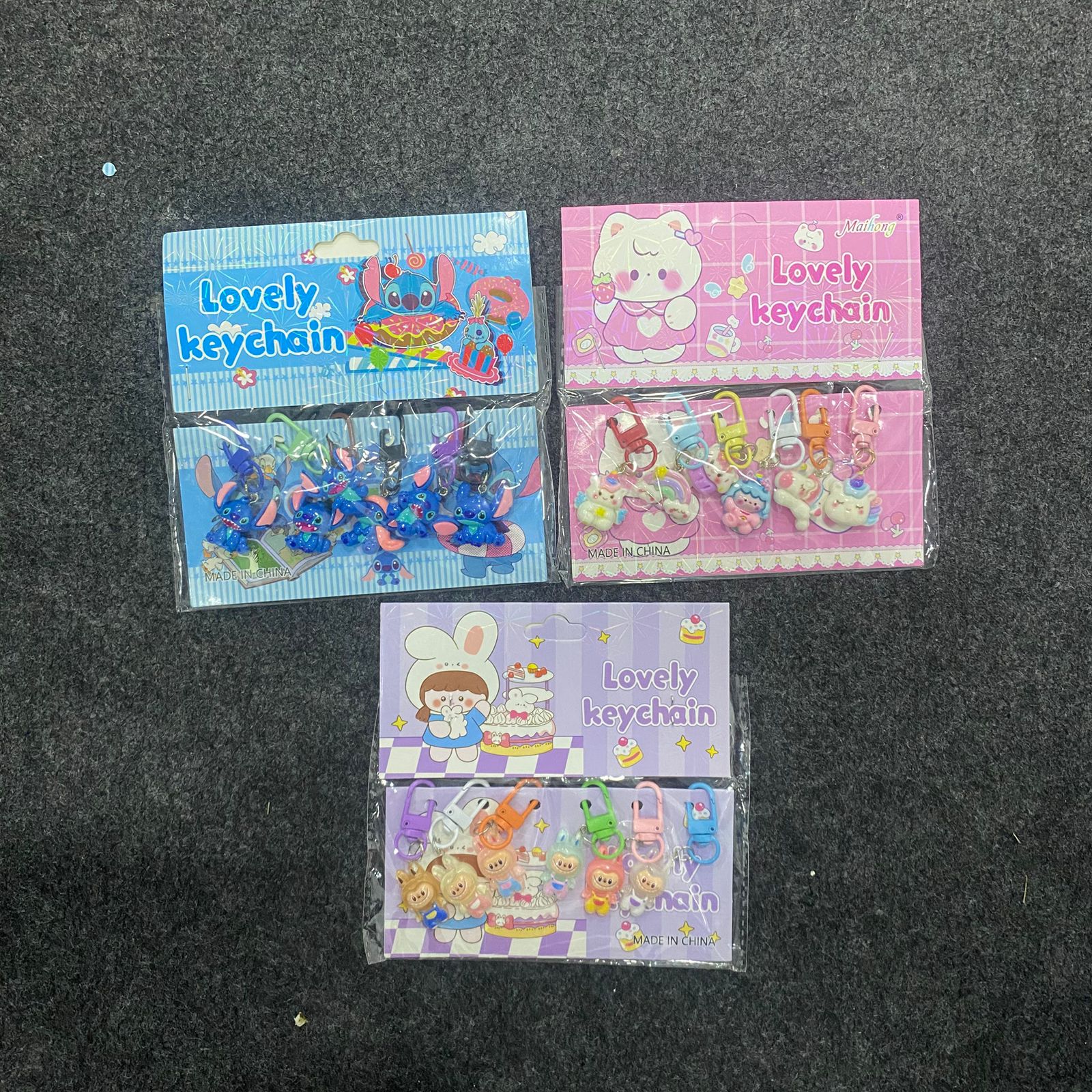 AM7556 Lovely Keychain Set – Pack of 6 Cute Cartoon & Character Keyrings for Bags and Accessories - Image 3