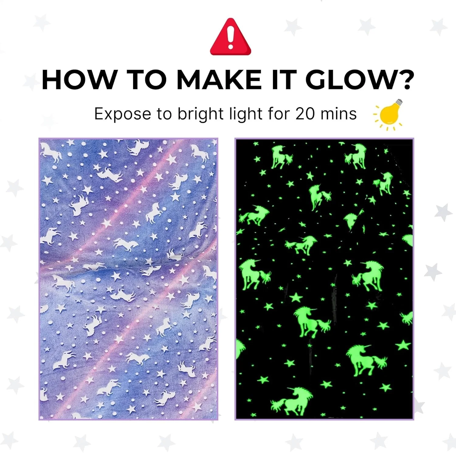 AM7557 Magic Glow in the Dark Super Soft Plush Blanket for Kids (1-Pcs) 6*5.5 ft - Image 3