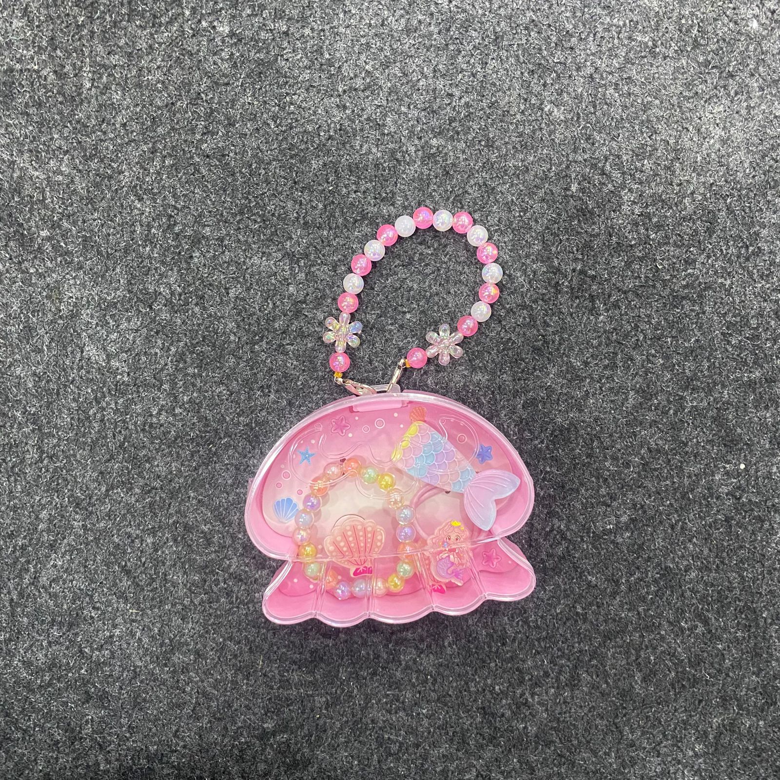 AM7561 Mermaid Theme Jellyfish Shaped Jewelry Purse Set for Kids – Beaded Bracelet and - Image 6