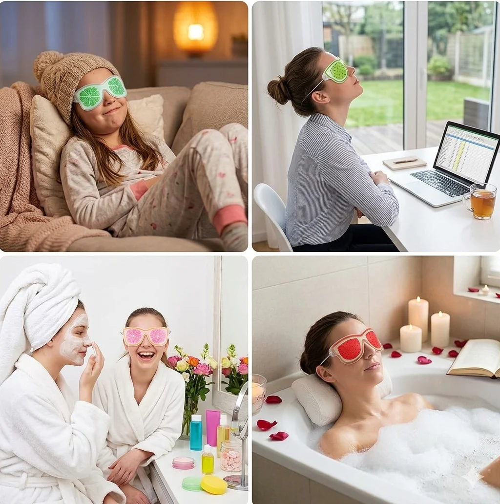 AM7565 Mirale Fruit-Themed Cooling Gel Eye Mask for Sleeping & Relaxation (1-Pcs) - Image 2