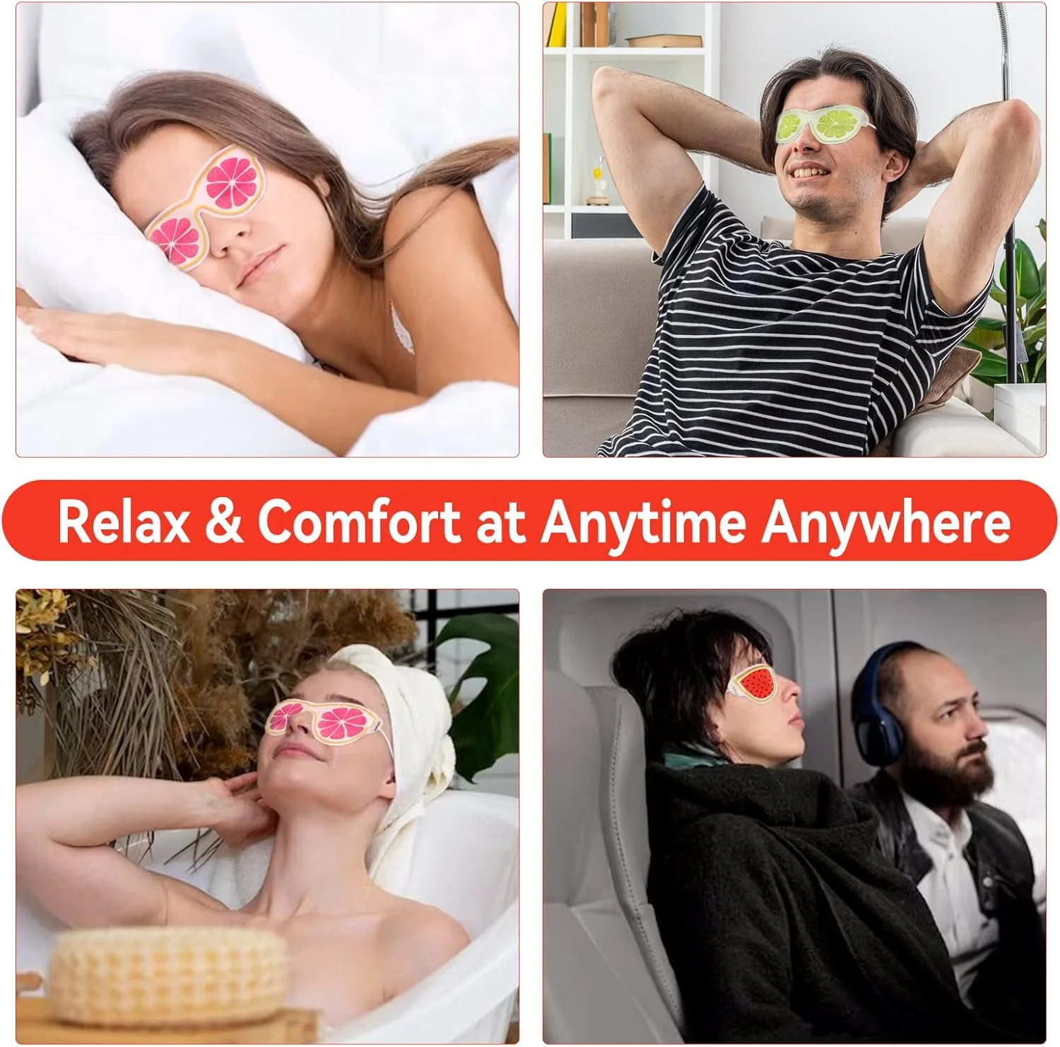 AM7565 Mirale Fruit-Themed Cooling Gel Eye Mask for Sleeping & Relaxation (1-Pcs) - Image 4