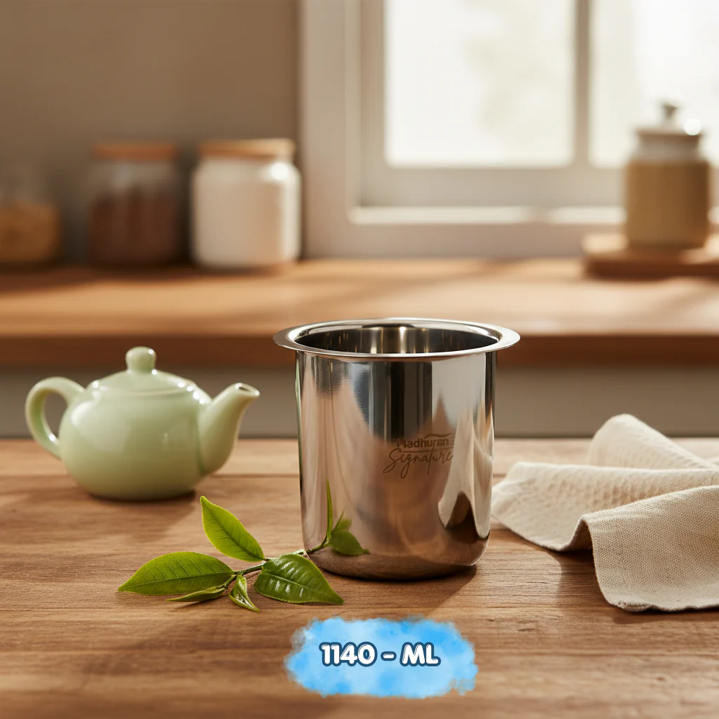 AM7586 Madhuram Signature 1140ml Stainless Steel Multipurpose Deep Boiler Container (12x11x11 cm)