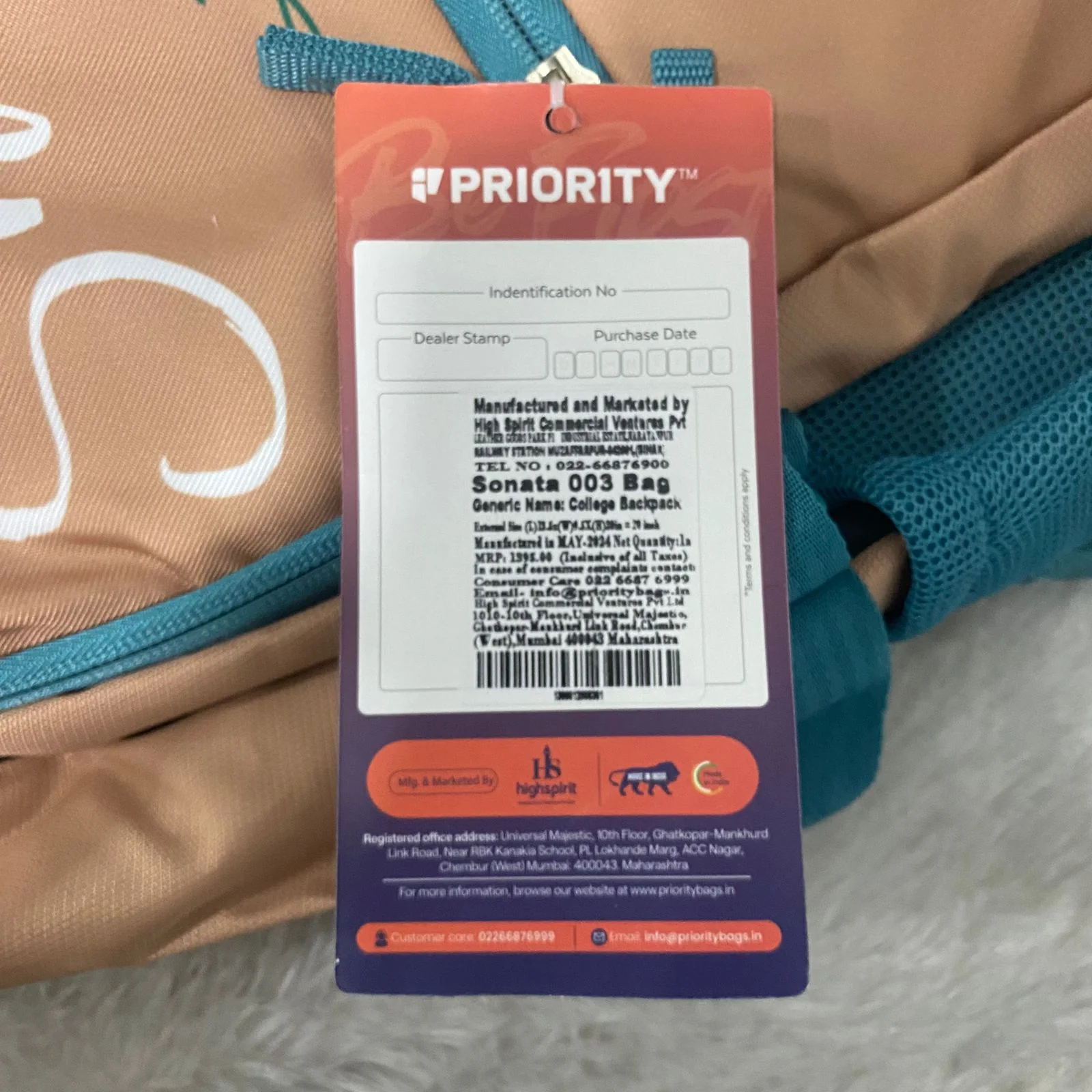 AM7603 Priority Sonata 003 Premium High Capacity College Laptop Travel Backpack with Rain Cover - Image 10