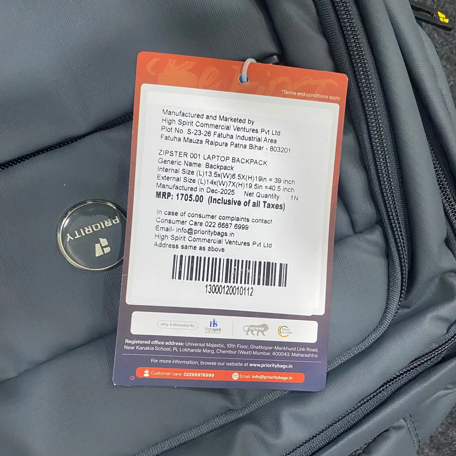 AM7604 Priority Zipster 001 Premium Laptop Office and College Backpack with Rain Cover - Image 12