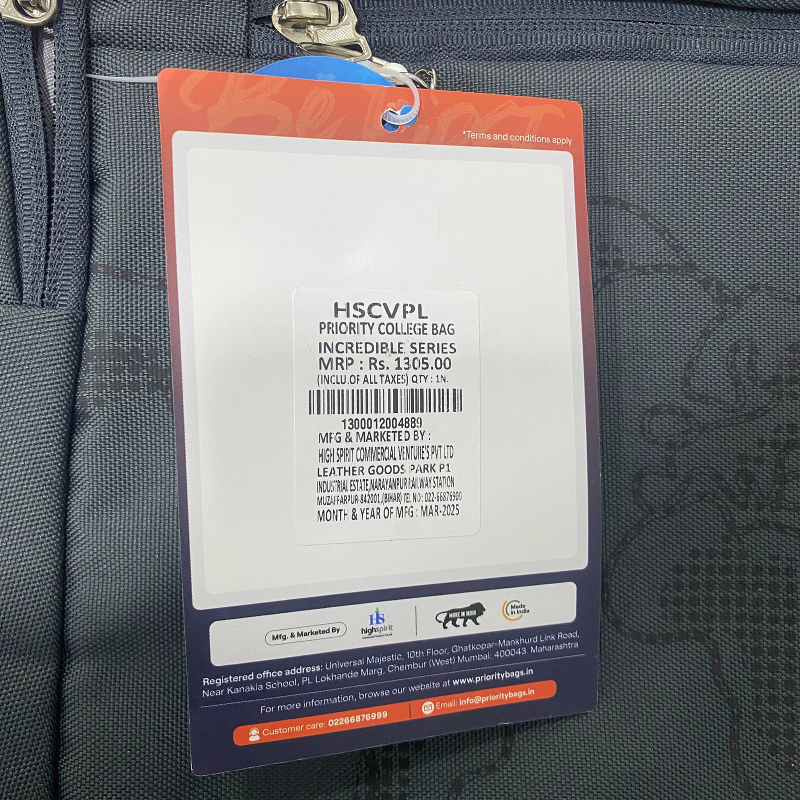 AM7605 Priority Incredible 001 Heavy Duty College Casual Backpack with Mesh Padding Black Grey - Image 10