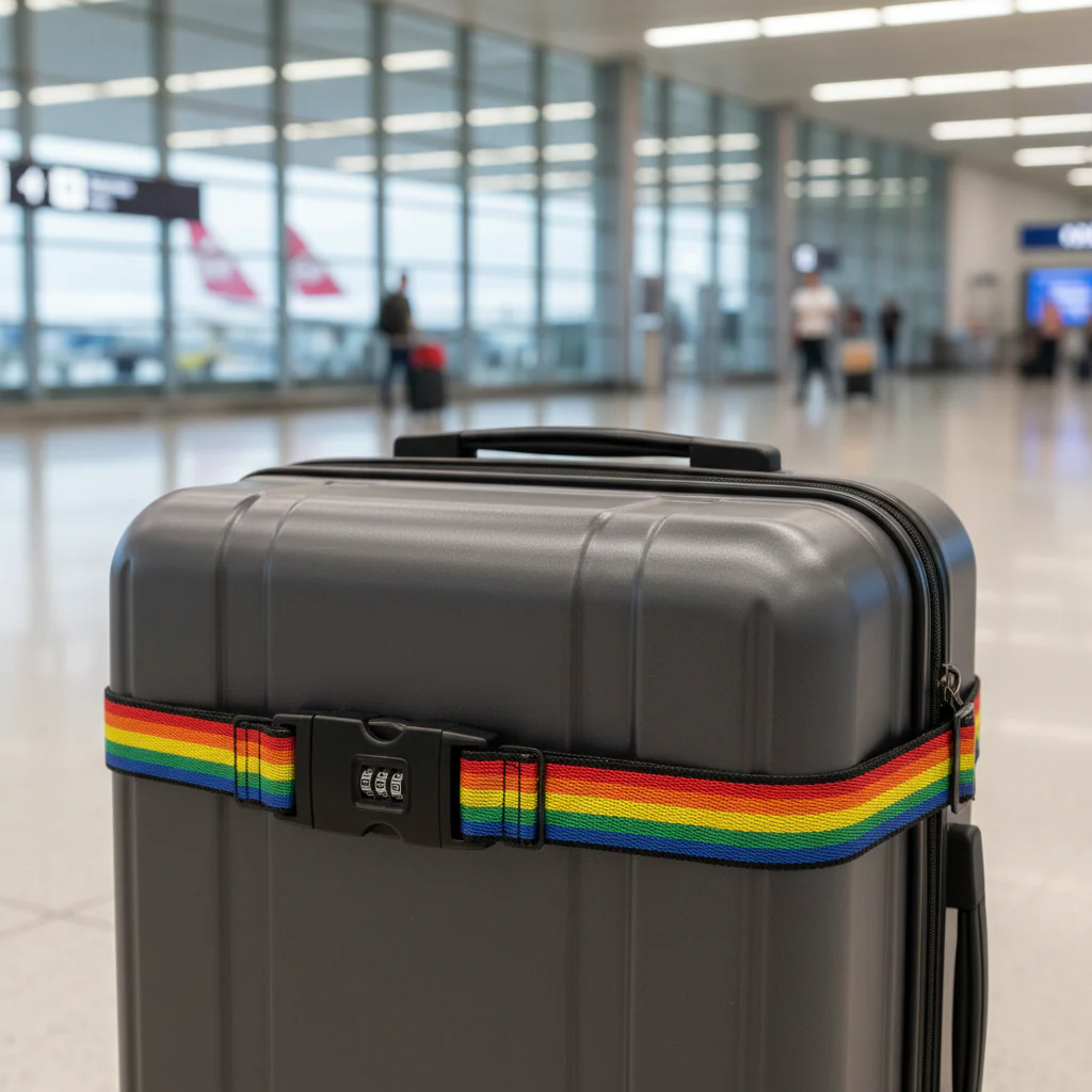 AM7615 CJSJ CH-18C Multicolored Adjustable Luggage Strap with 3 Digit Combination Lock Buckle - Image 3