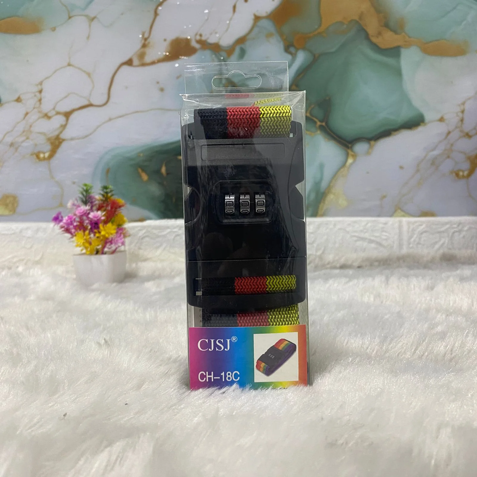 AM7615 CJSJ CH-18C Multicolored Adjustable Luggage Strap with 3 Digit Combination Lock Buckle - Image 5