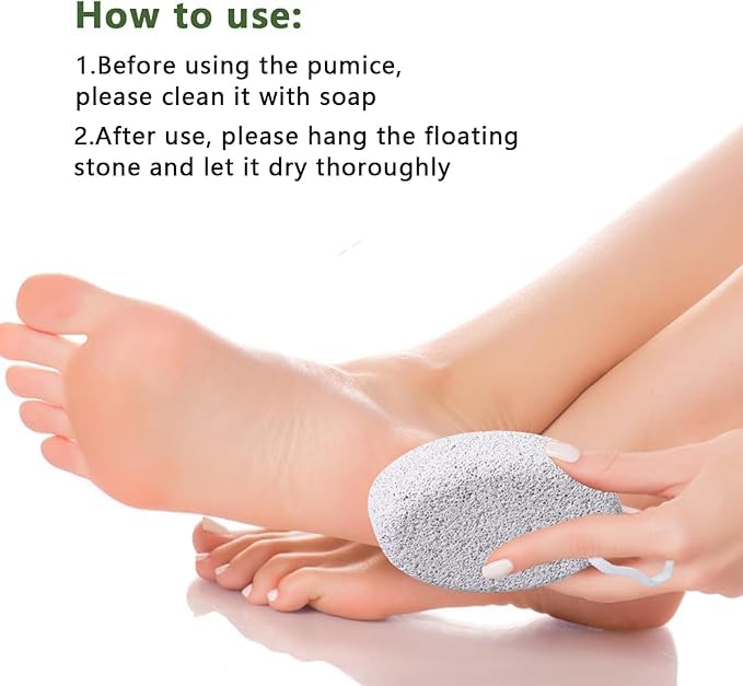 AM7631 Natural Oval Pumice Stone Exfoliator for Foot Care and Dead Skin Callus Removal - Image 5