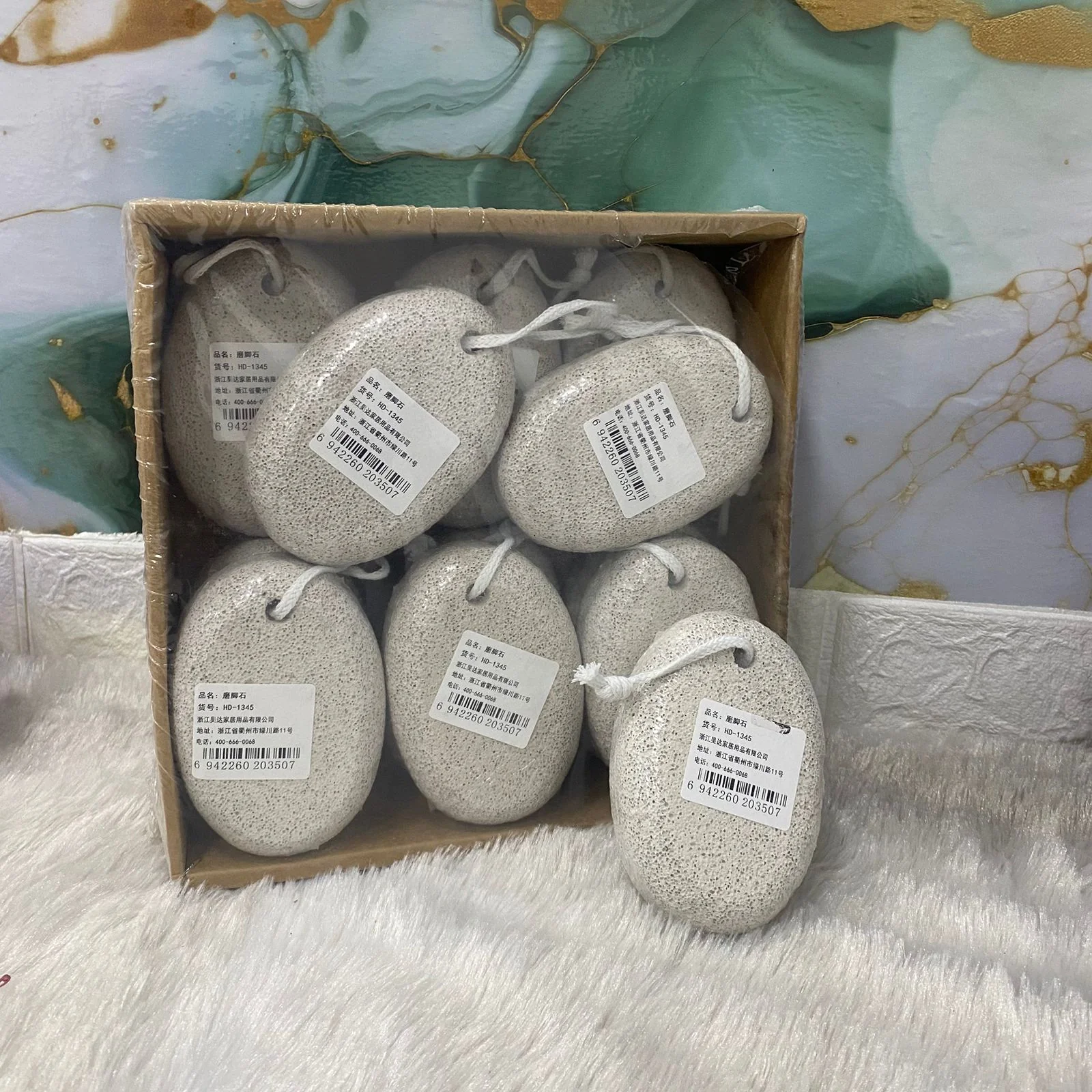 AM7631 Natural Oval Pumice Stone Exfoliator for Foot Care and Dead Skin Callus Removal - Image 7