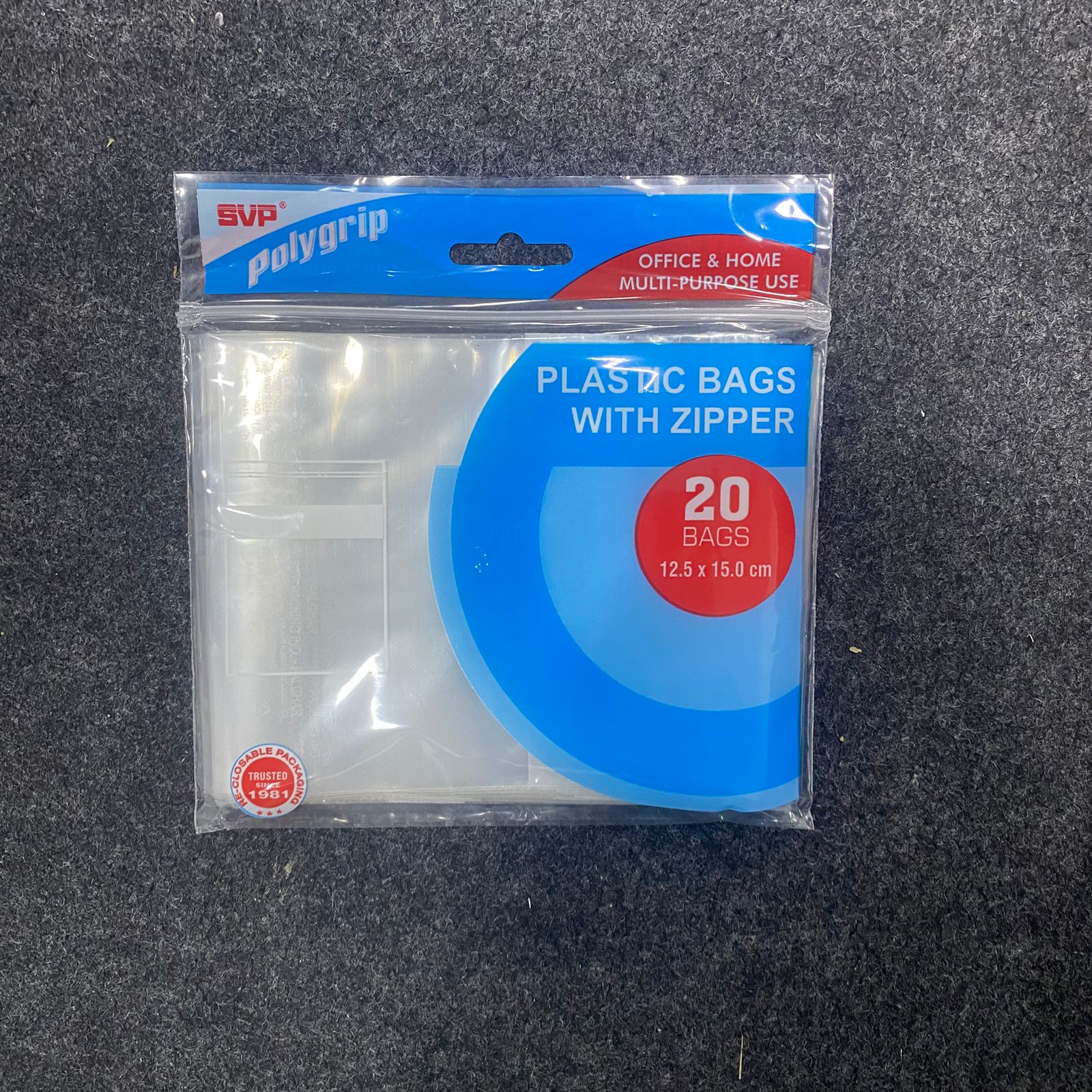 AM7638 SVP Polygrip Multipurpose Transparent Plastic Zipper Storage Bags, 12.5x15.0 cm, 20 Pieces Pack - Image 3