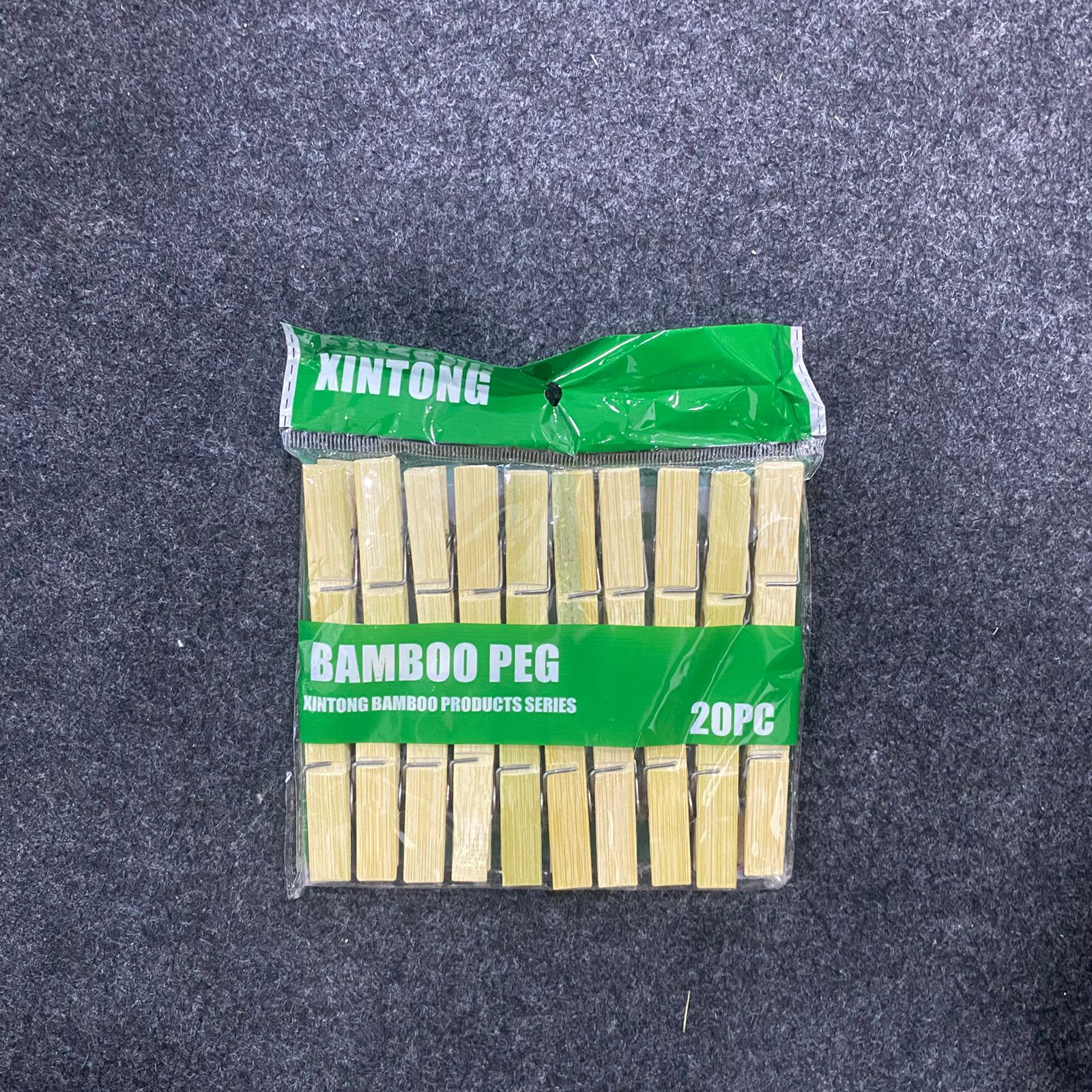 AM7668 Xintong Eco Friendly Heavy Duty Bamboo Clothes Pegs Clamps for Drying Laundry 20 Pcs - Image 4