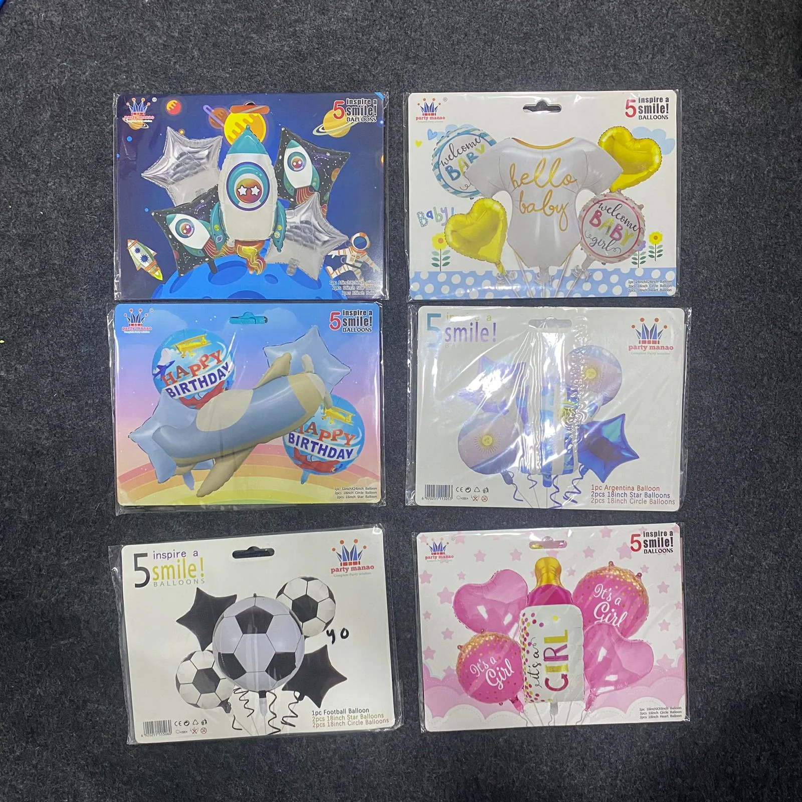 AM7677 Theme Foil Balloon Decoration Set Pack of Five for Kids Birthday Party Celebrations 1-Set - Image 7
