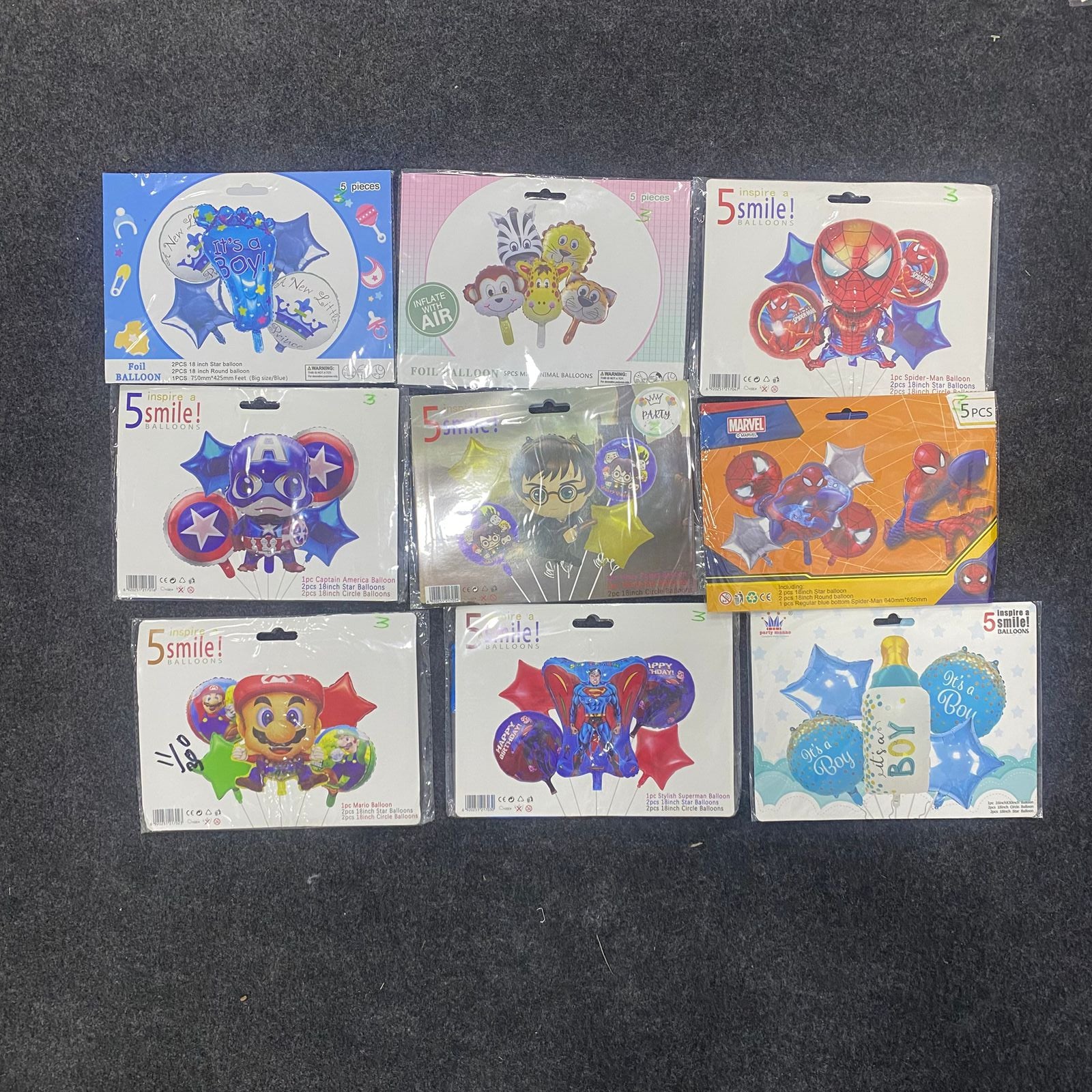 AM7677 Theme Foil Balloon Decoration Set Pack of Five for Kids Birthday Party Celebrations 1-Set - Image 9