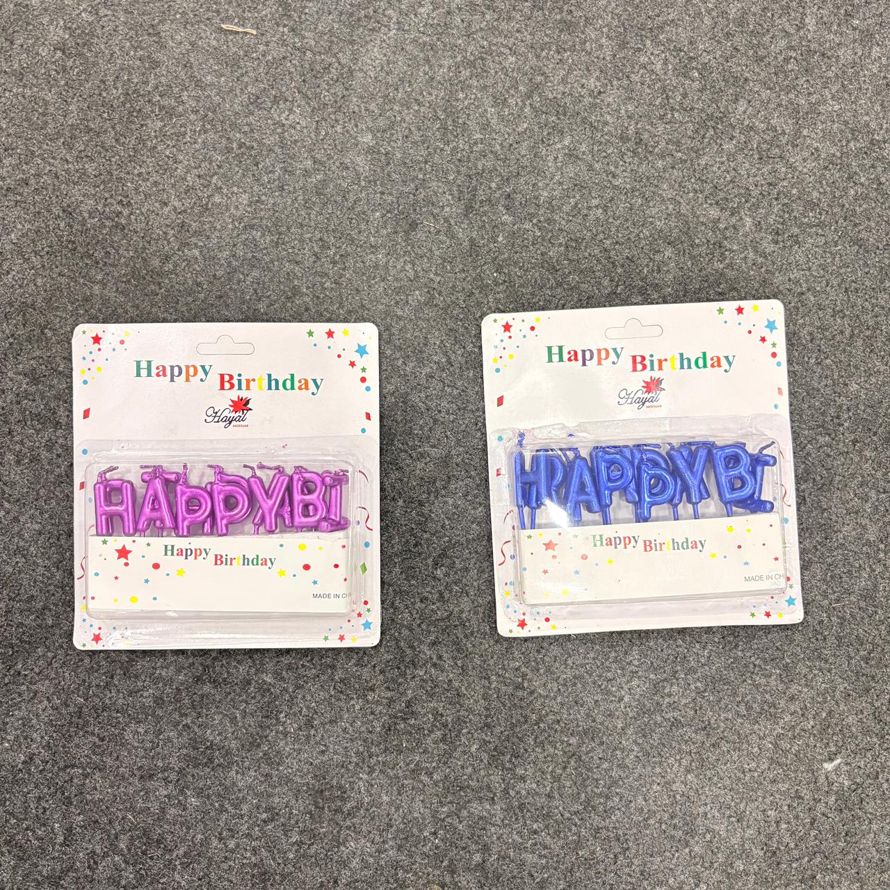 AM7682 Silver Happy Birthday Letter Cake Candles Set For Metallic Theme Cake Decoration Supplies - Image 3