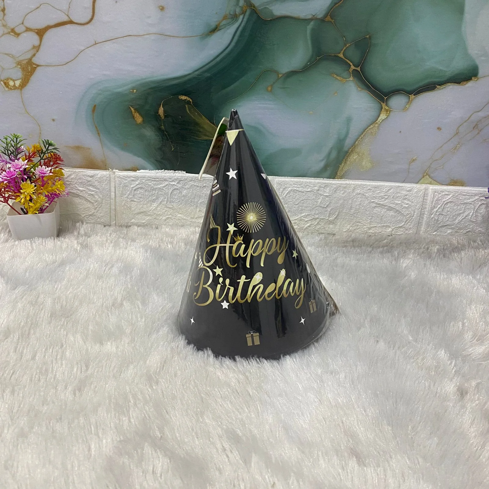 AM7686 Vibrant Multi Theme Birthday Party Cone Hats Pack of 6 for Kids Celebrations - Image 3