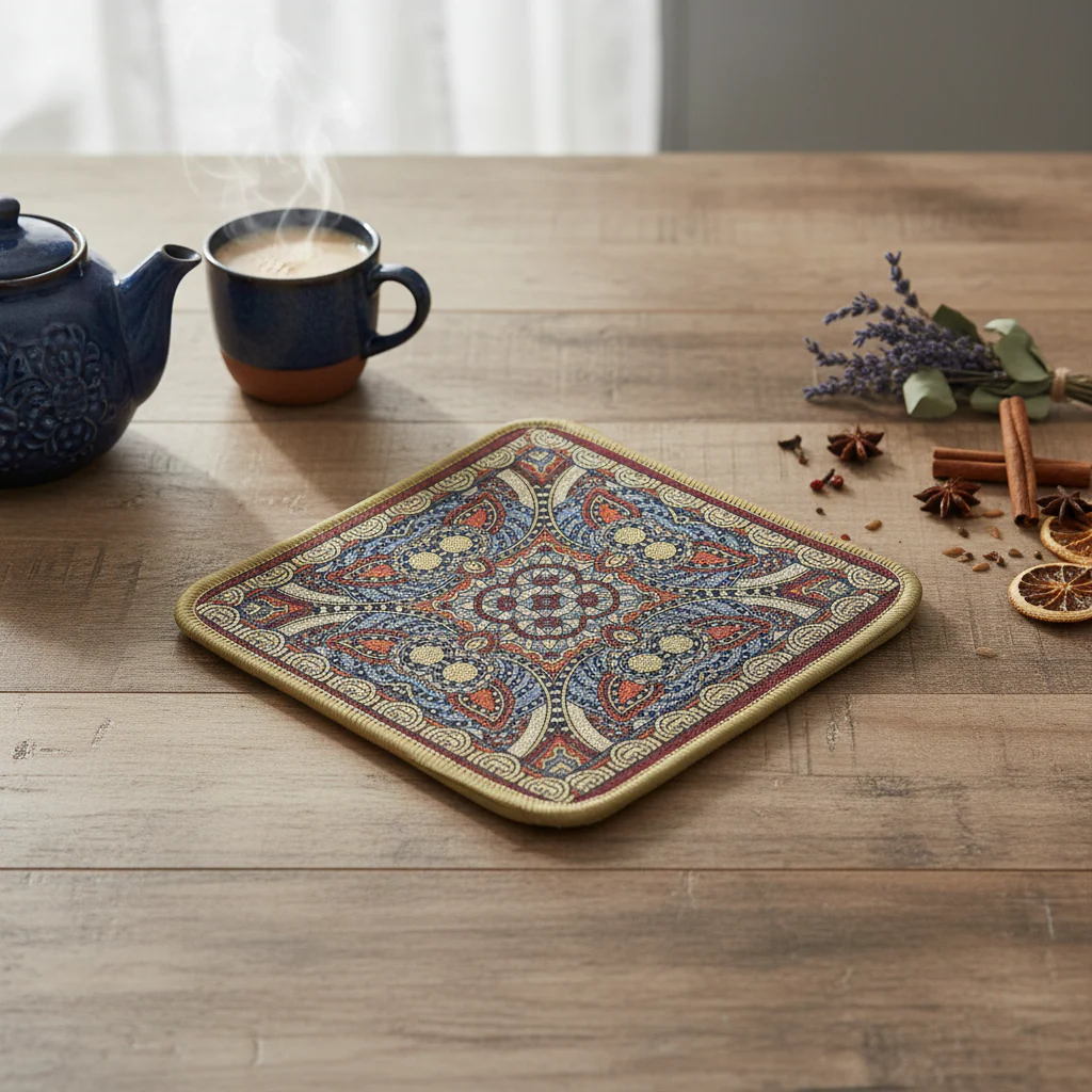 AM7709 DECORATIVE SQUARE HEAT RESISTANT INSULATION PADS FOR KITCHEN SURFACES AND DINING TABLE TOPS - Image 2