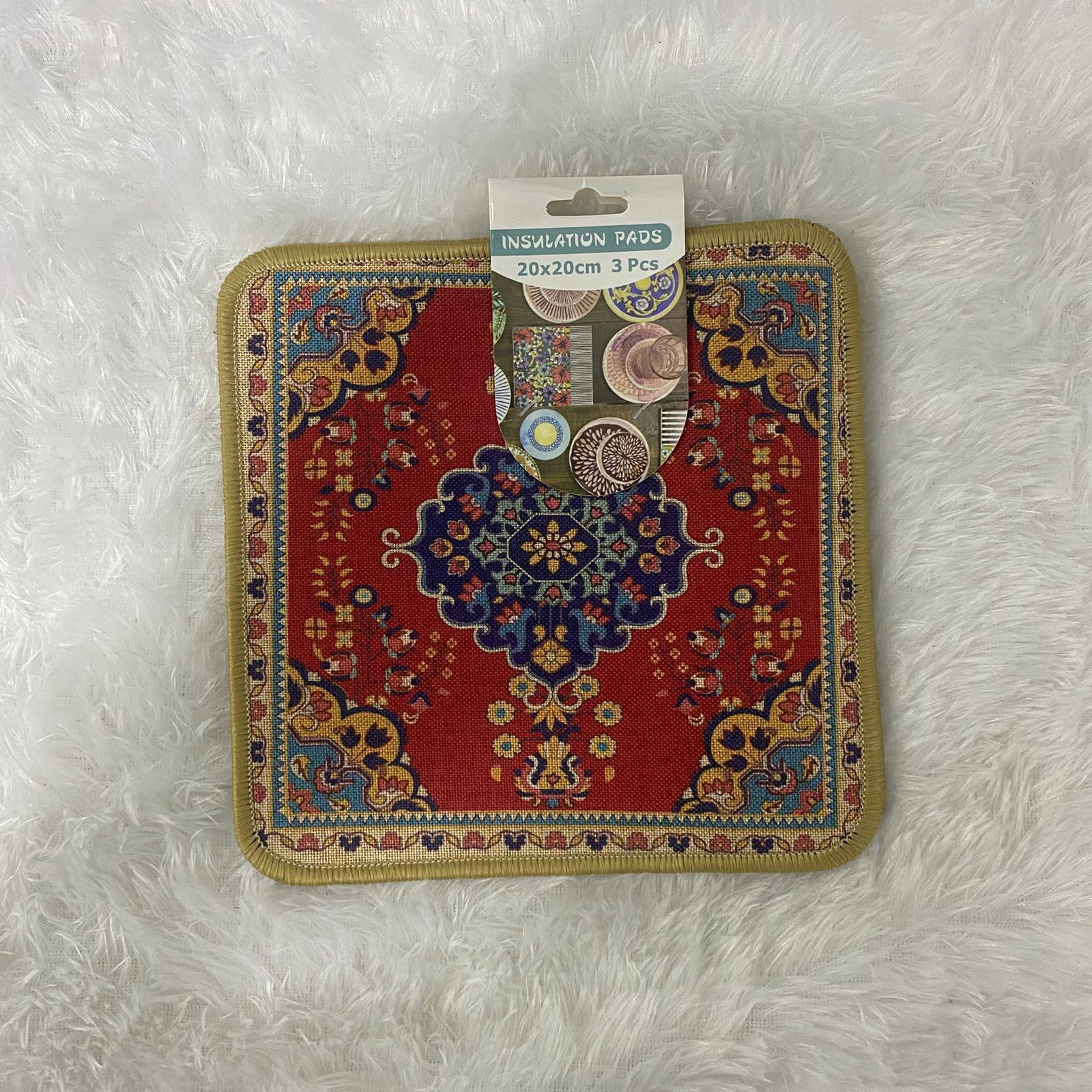 AM7711 VINTAGE PERSIAN PATTERN HEAT RESISTANT INSULATION PAD SET FOR TABLE AND COUNTERTOP PROTECTION - Image 5