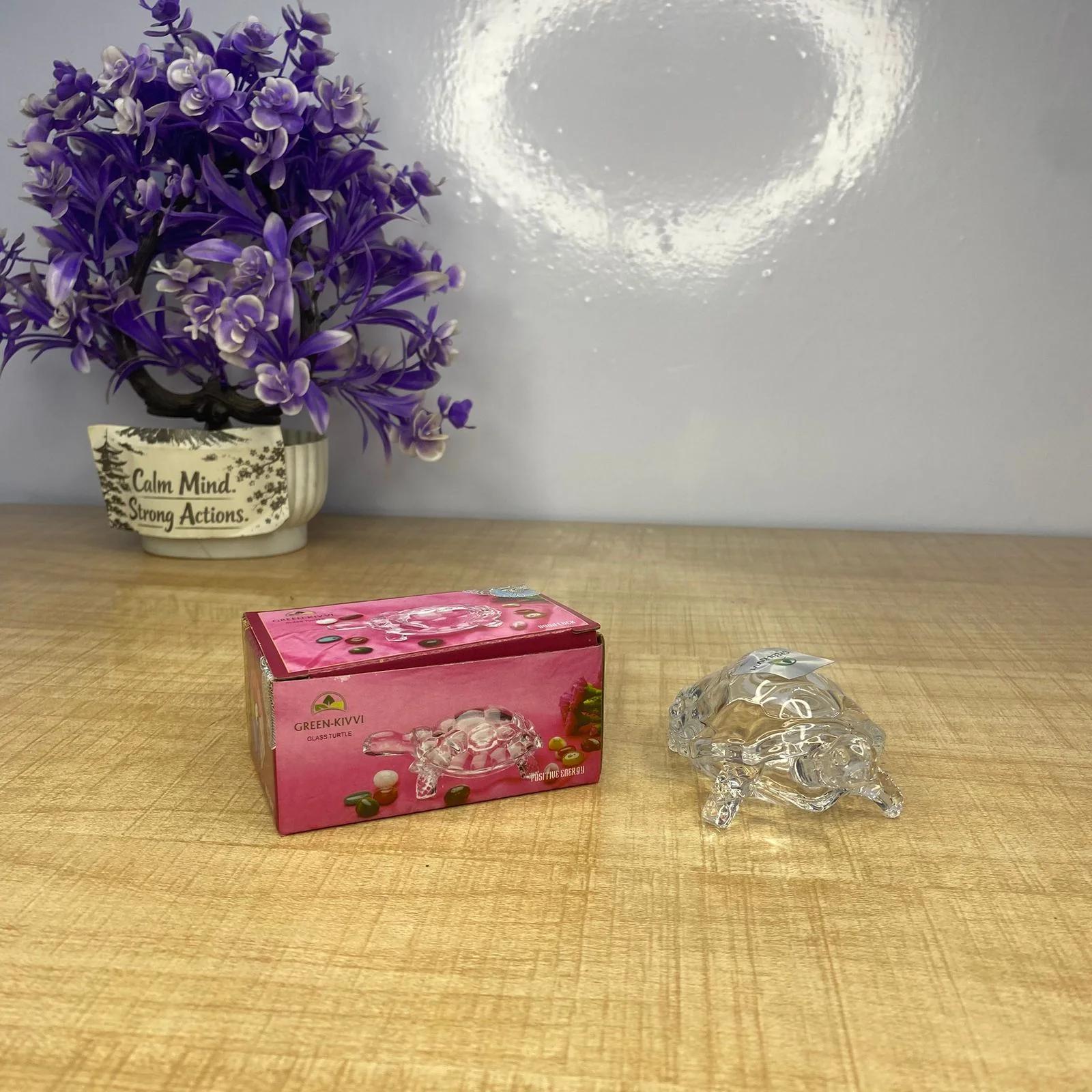 AM7723 GREEN-KIVVI CRYSTAL GLASS TURTLE FIGURINE FOR POSITIVE ENERGY AND HOME OFFICE DECORATION - Image 4