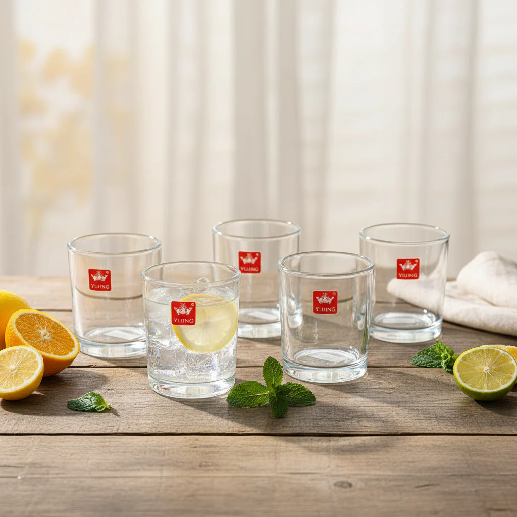 AM7729 ELEGANT CLEAR GLASS WALTZ ROTATING CUP FOR MODERN HOME AND OFFICE TABLE DECOR - Image 2