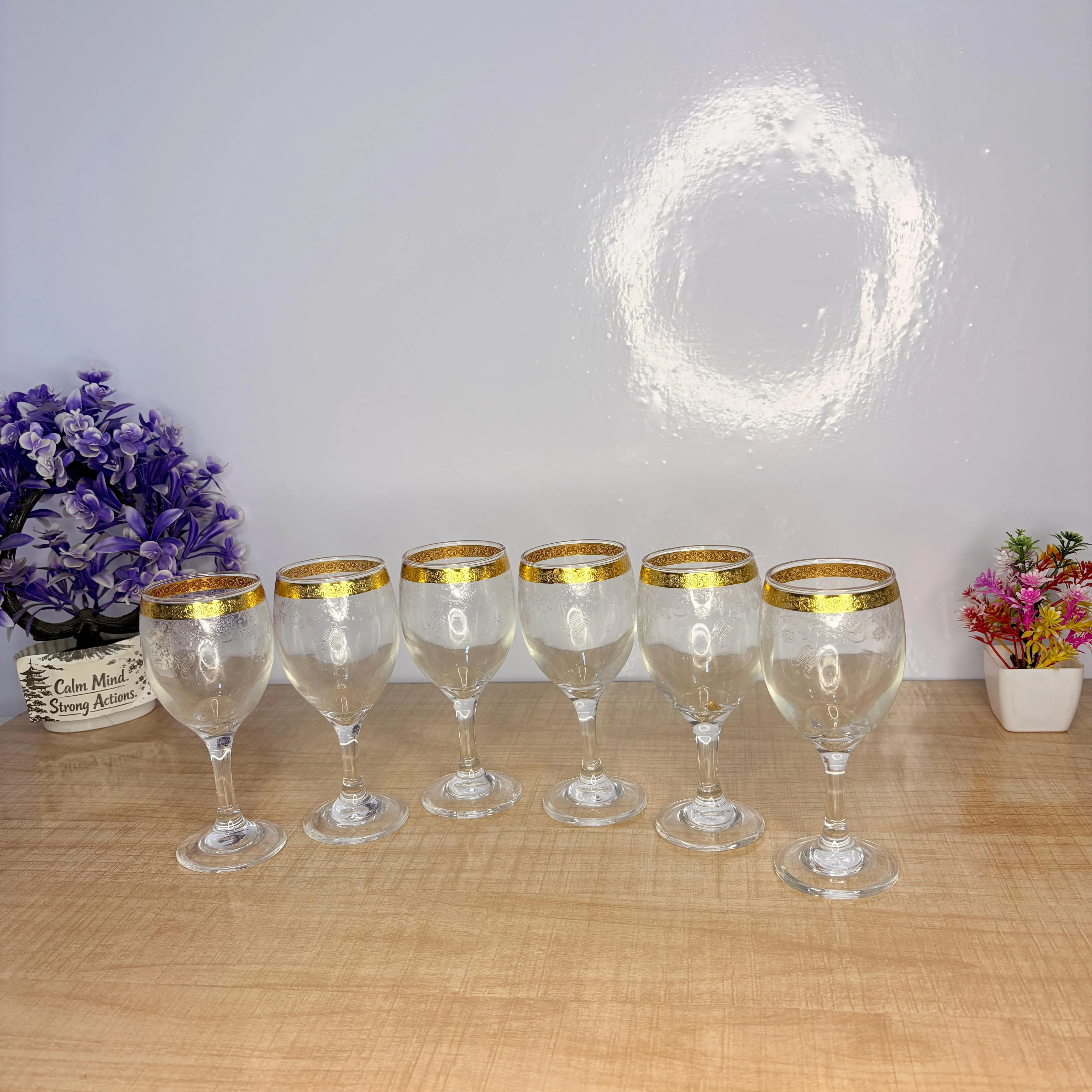 AM7739 Gloreca Elegant Gold-Rimmed Deli Glassware Set of 6 Pieces for Sophisticated Dining - Image 6