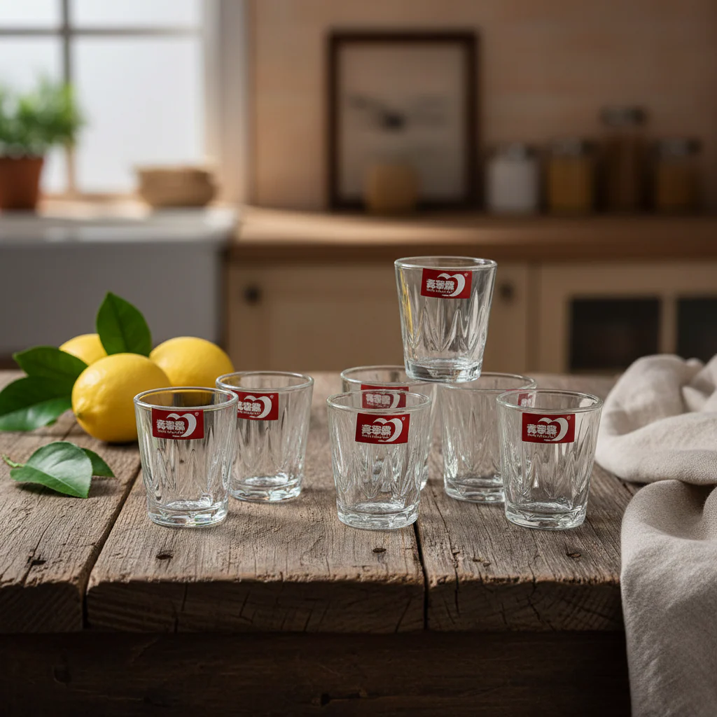 AM7743 qing ping guo crystal clear deli shot glasses set of six premium quality glassware - Image 2