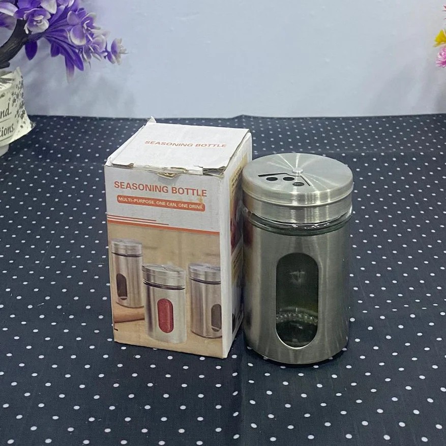AM7753 Stainless Steel Glass Window Seasoning Dispenser for Modern Kitchen Spice Organization - Image 3