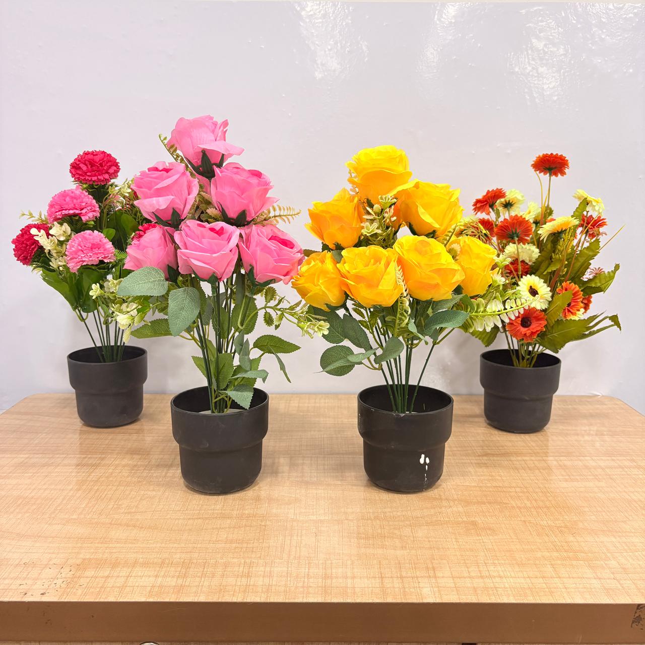 AM7765 Mix Vibrant Artificial Potted Flower Assortment (Pack Of 1) - Image 2
