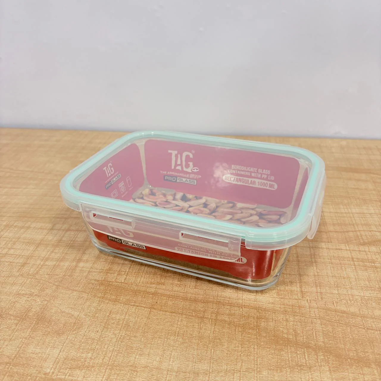 AM7800 TAG RECTANGULAR BOROSILICATE GLASS FOOD CONTAINER WITH AIRTIGHT SEALABLE LID 1000ML CAPACITY - Image 3