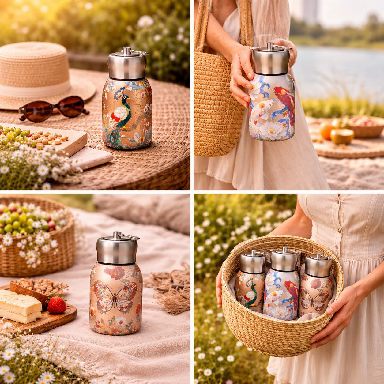 AM7803 COMPACT STAINLESS STEEL MINI BOTTLE WITH CARRYING RING FOR CONVENIENT ON THE GO HYDRATION - PRINTED - Image 2