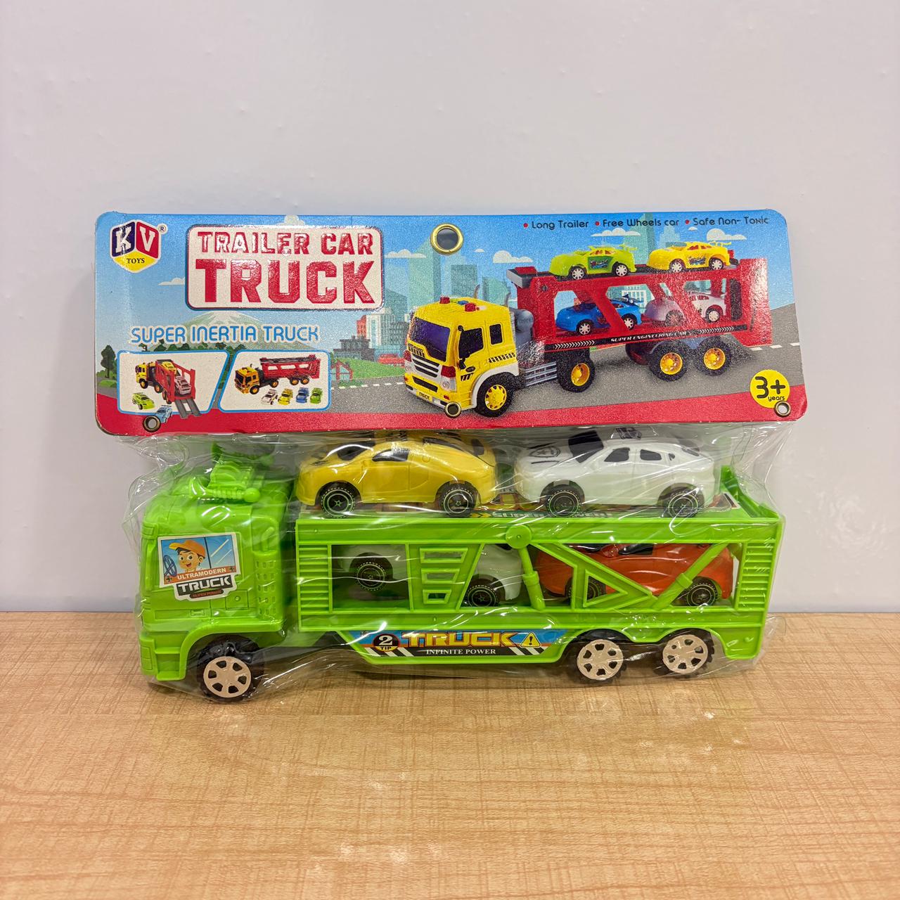 AM7807 Trailer Car Truck – Super Inertia Truck Play Set (with 4 Cars) - Image 3