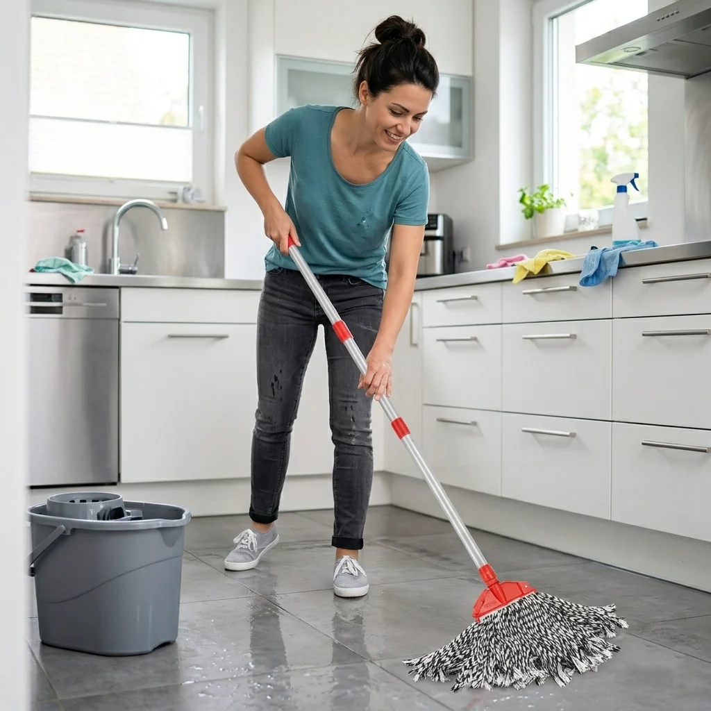 AM7813 MG Heavy Duty 9-Inch Clip & Fit Cotton Mop Refill - Black - Image 2
