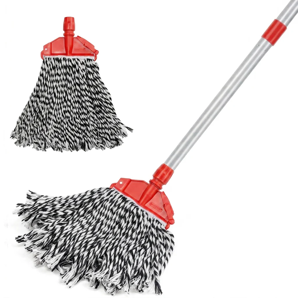 AM7813 MG Heavy Duty 9-Inch Clip & Fit Cotton Mop Refill - Black - Image 3