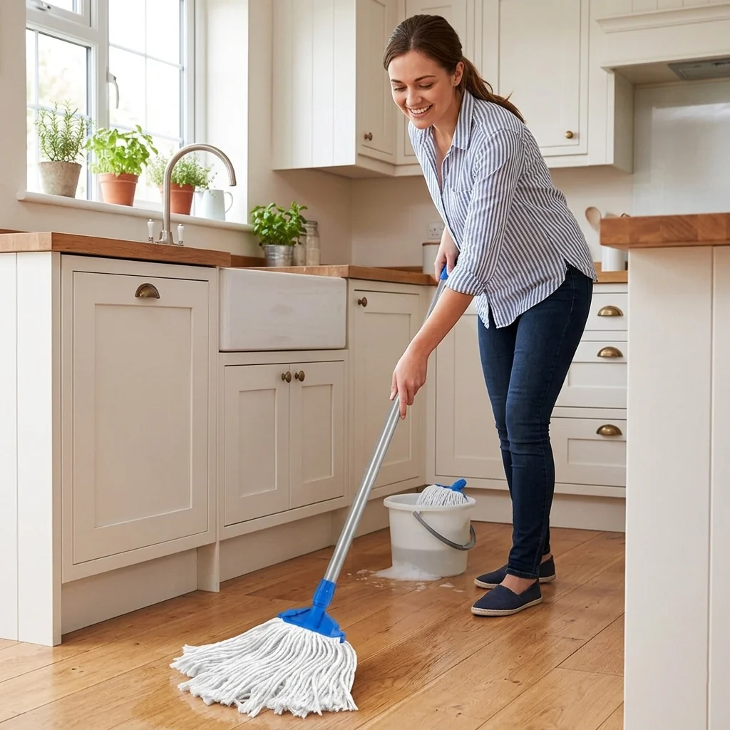 AM7814 MG Heavy Duty 9-Inch Clip & Fit Cotton Mop Refill - White - Image 2