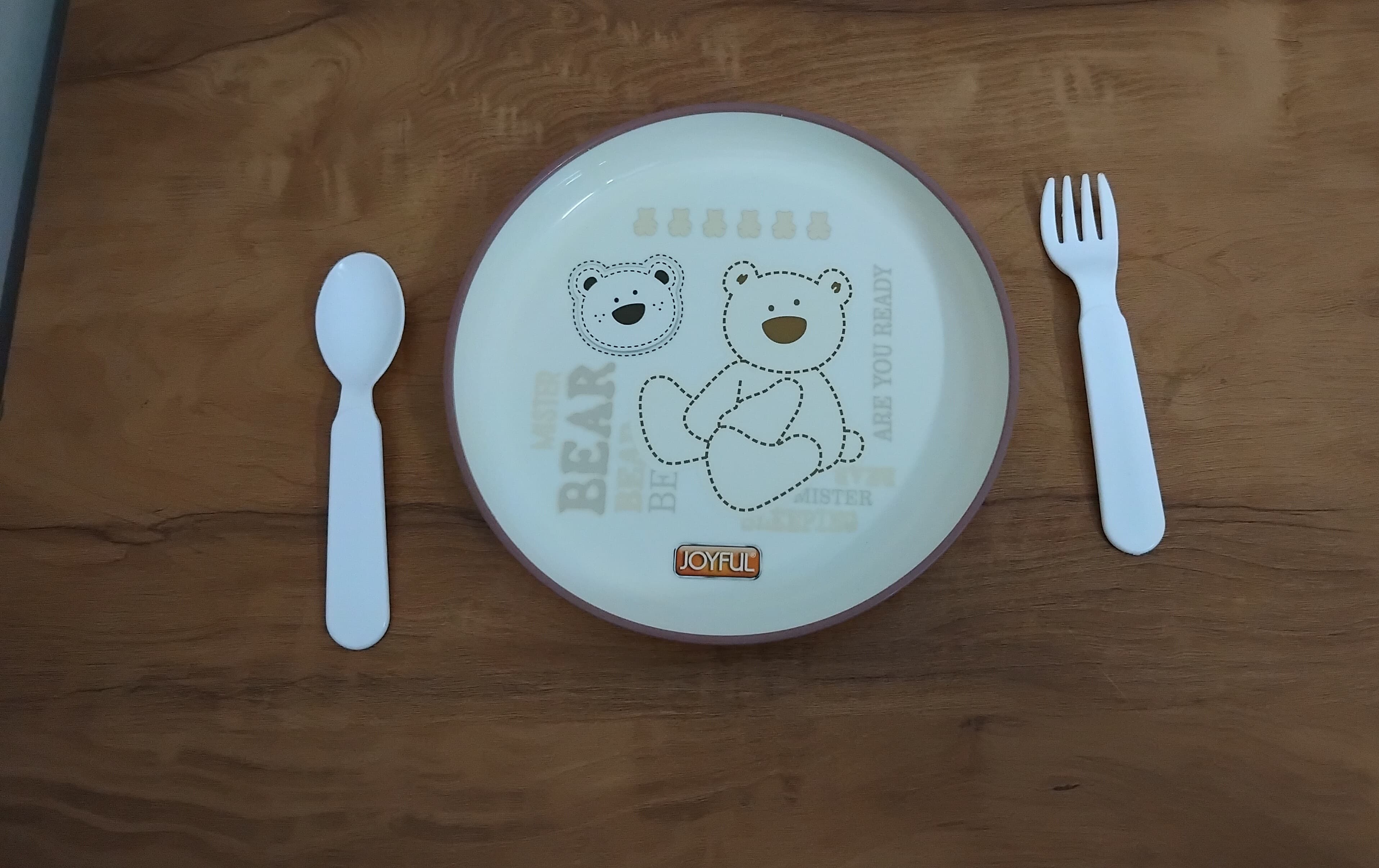 AM3280 Teddy Meal Serving Plate Color & Designs Availablity As Per Stock Plastic For Baby's Plate 3 Piece - Image 3