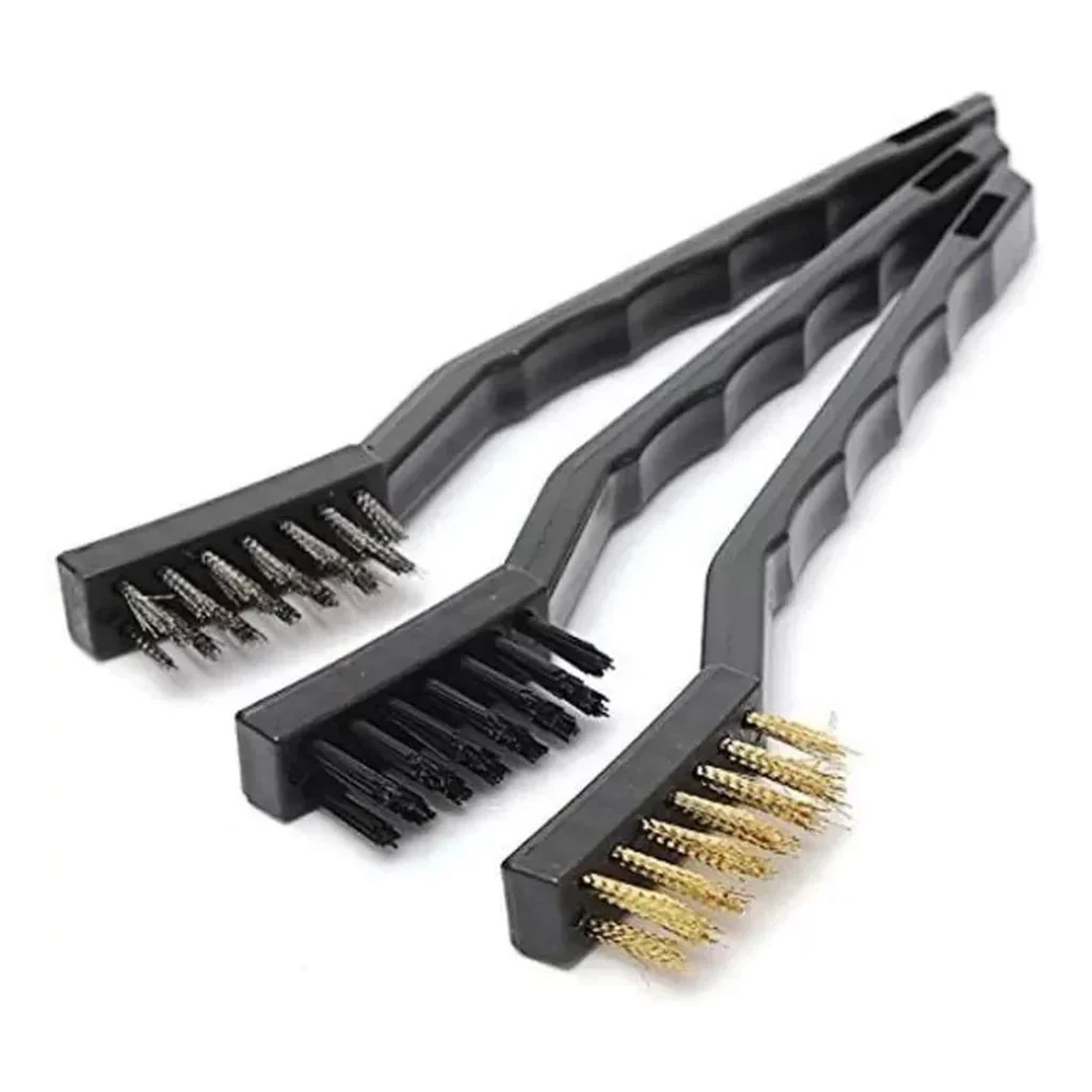 0244 -3pcs Mini Wire Brush Set (Steel/Nylon/Brass Brush) - Image 3